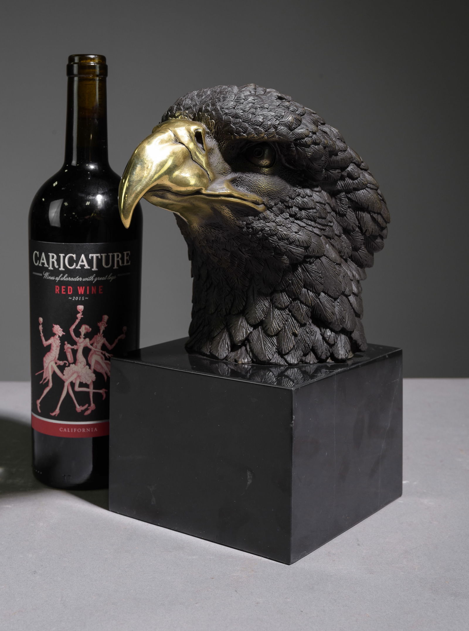 Bronze Eagle Head with Gilded Beak (1 of 3)