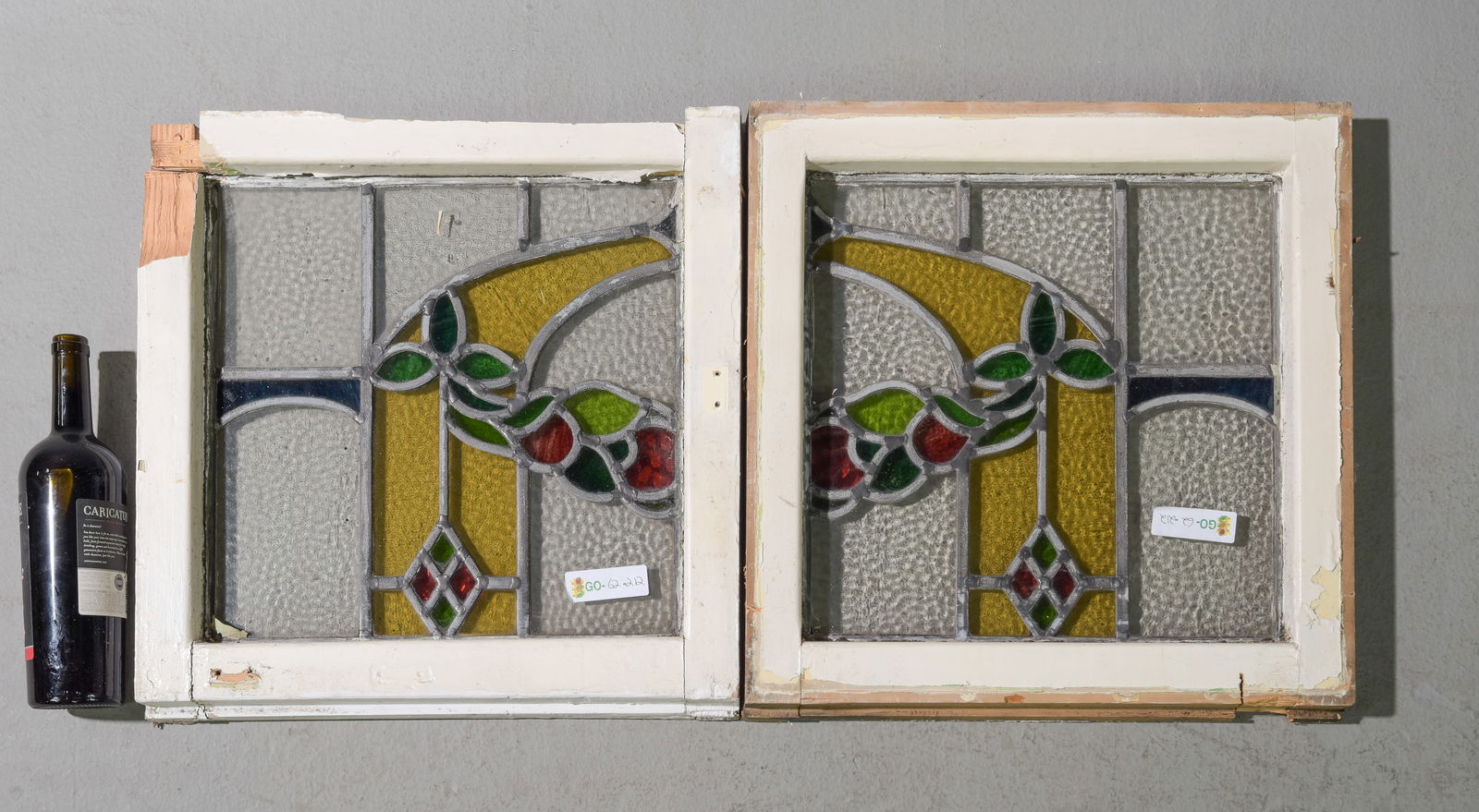 2 Multi Color Floral British Stained Glass Windows (1 of 3)