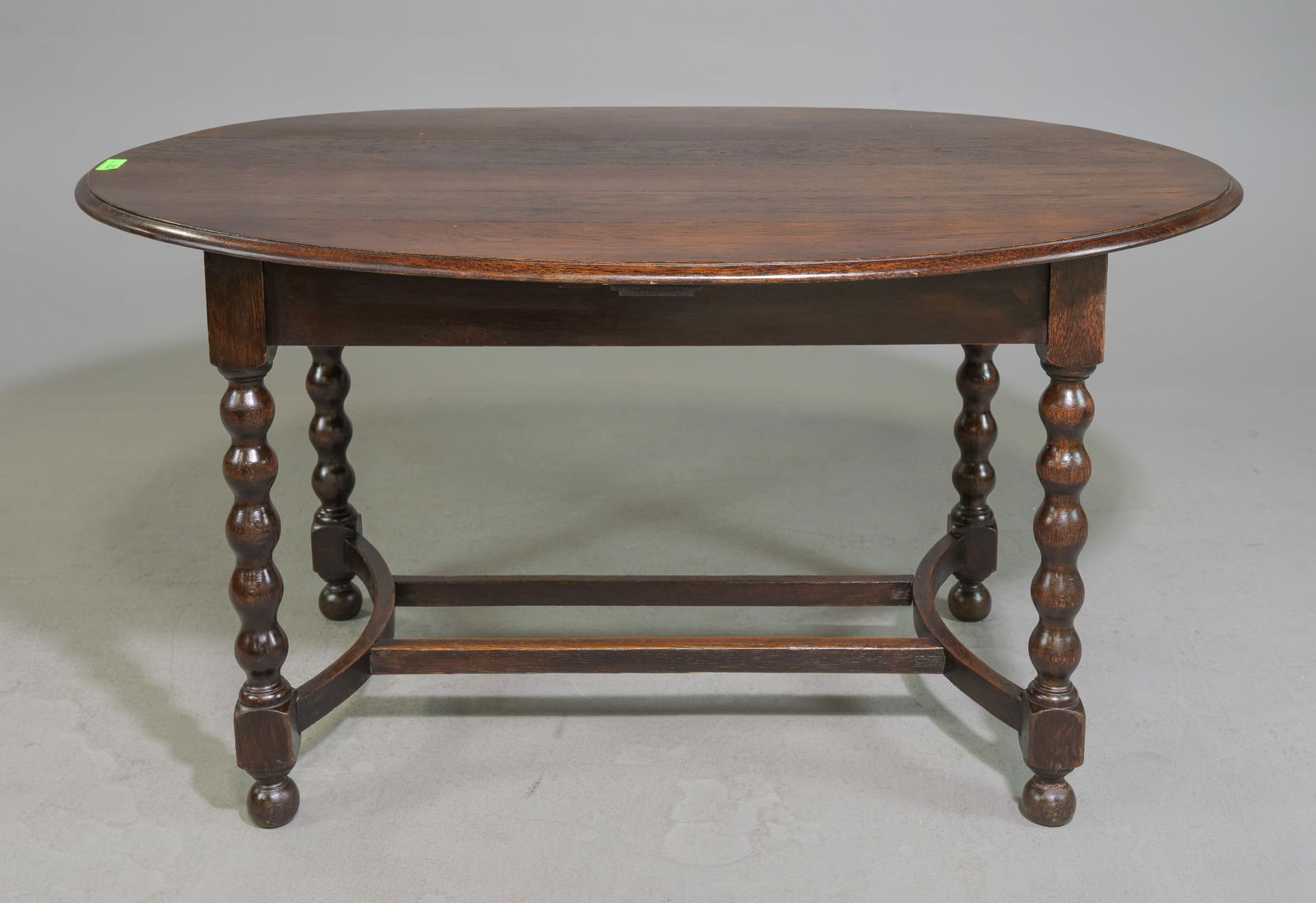 British Solid Oak Bobbin Leg Oval Table c.1930's (1 of 4)