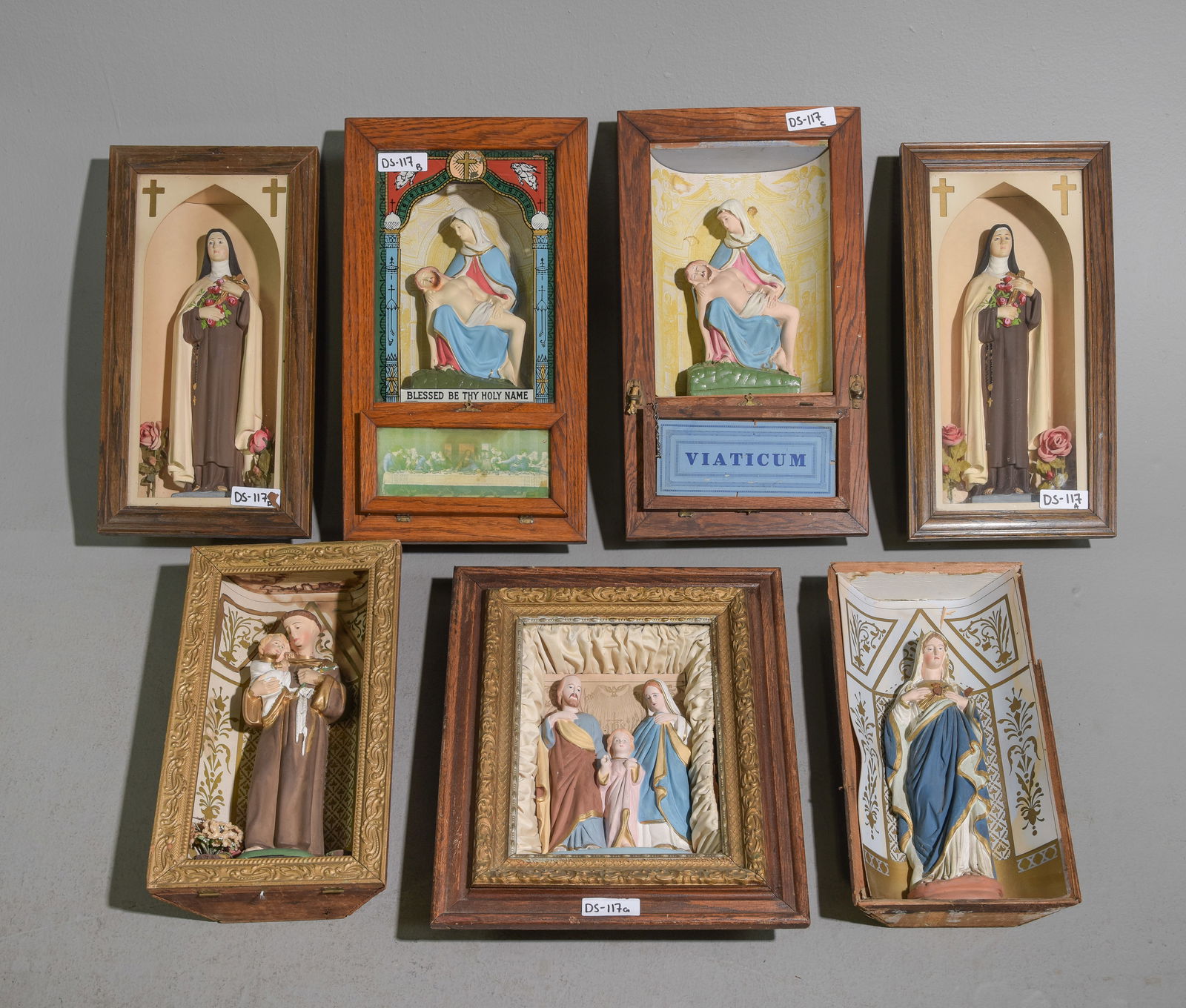 Seven Hand Painted Framed Religious Figures (1 of 9)