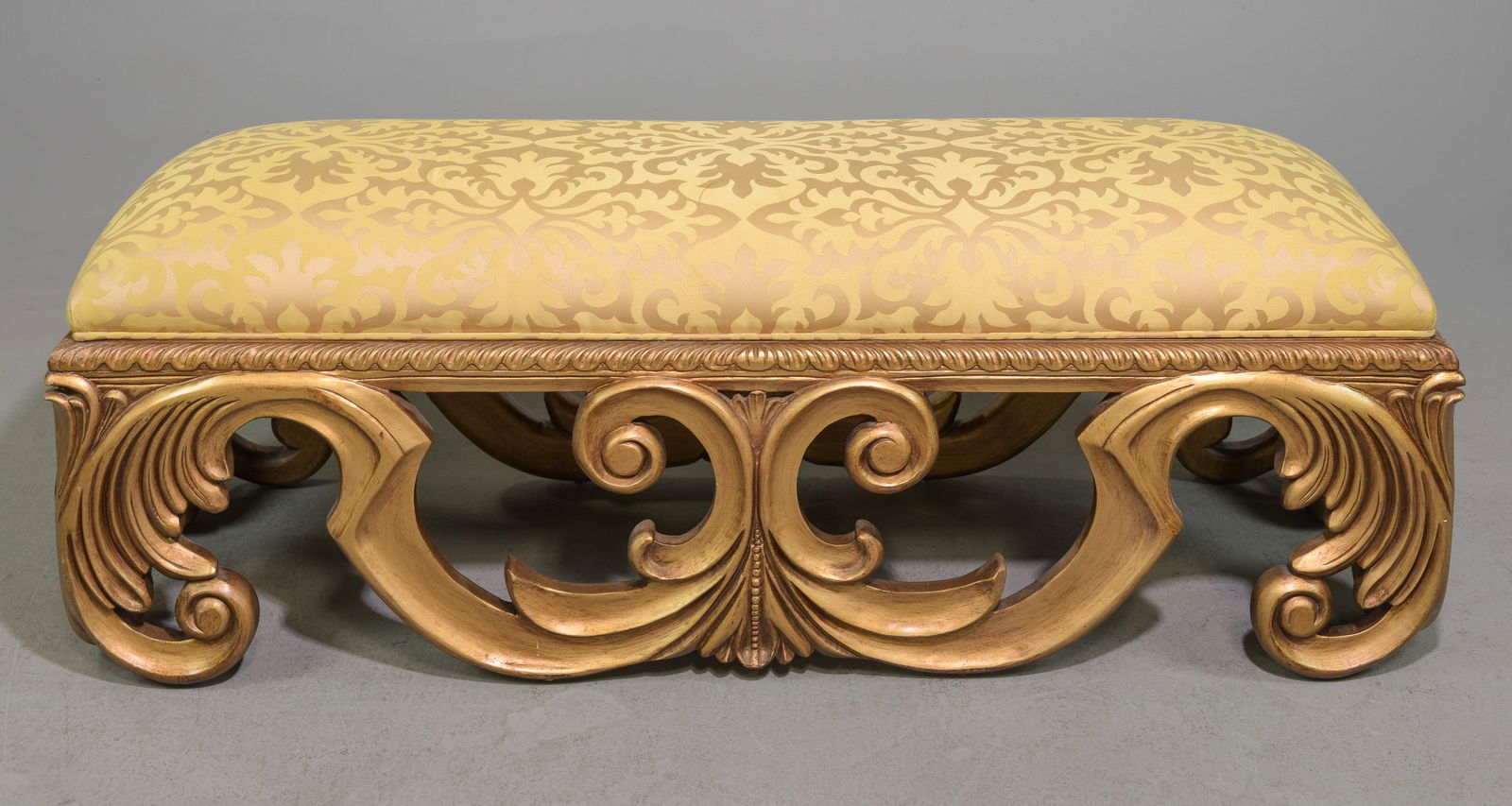 French Rococo Style Gold Painted Bench (1 of 3)