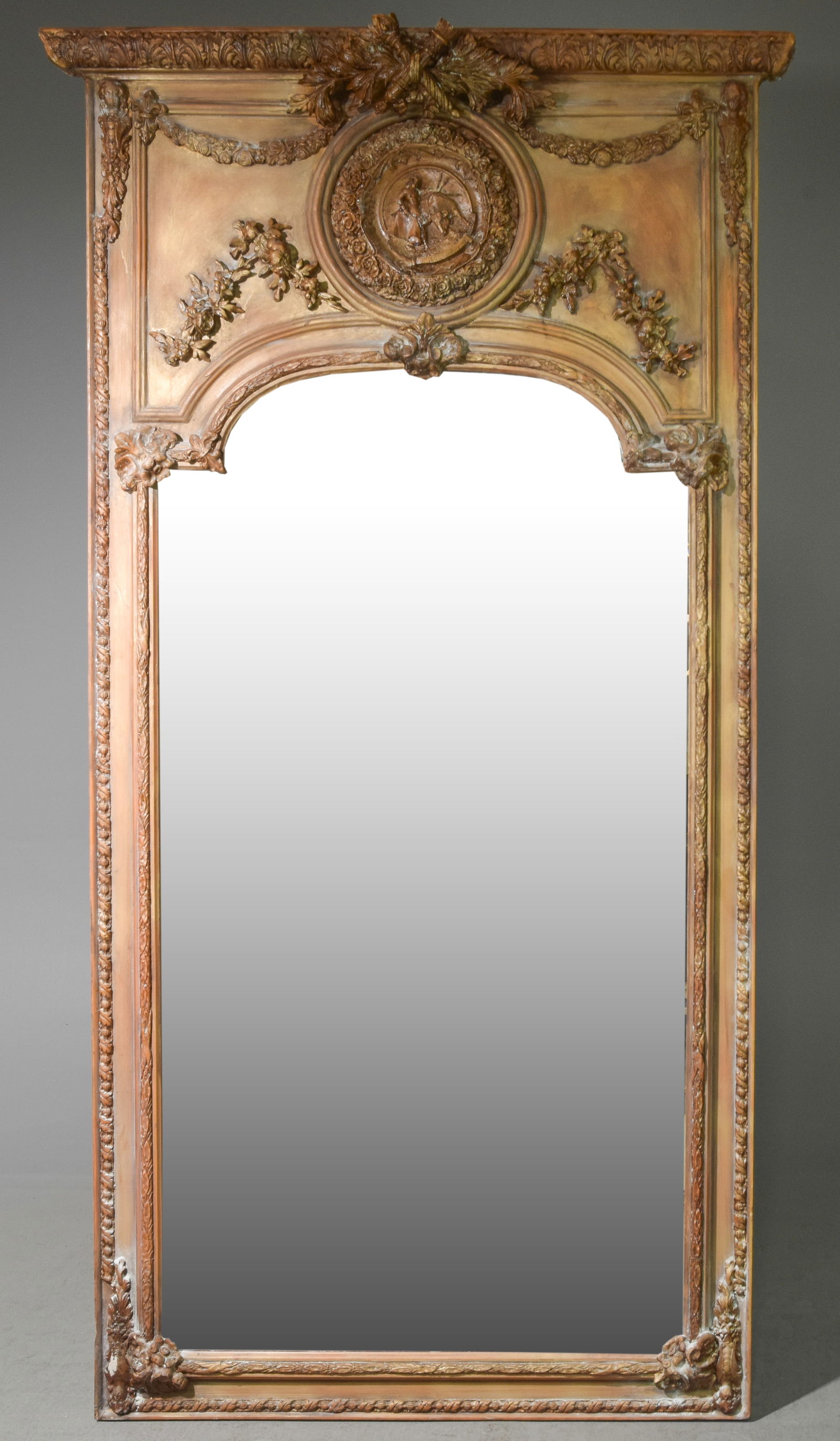 French Style Monumental Gold Framed Beveled Mirror #1 (1 of 3)