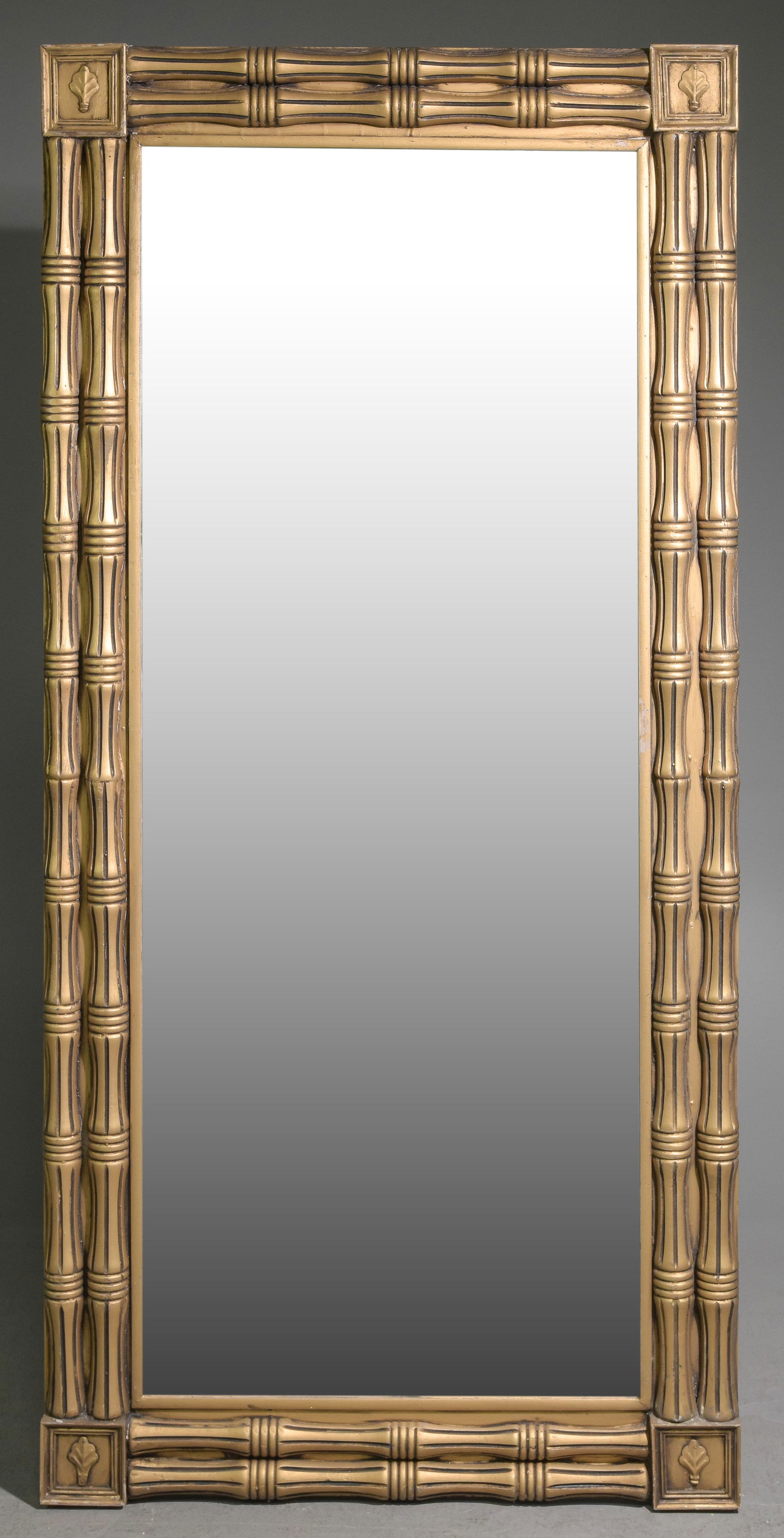 Large Painted Mirror With Faux Bamboo Details (1 of 2)