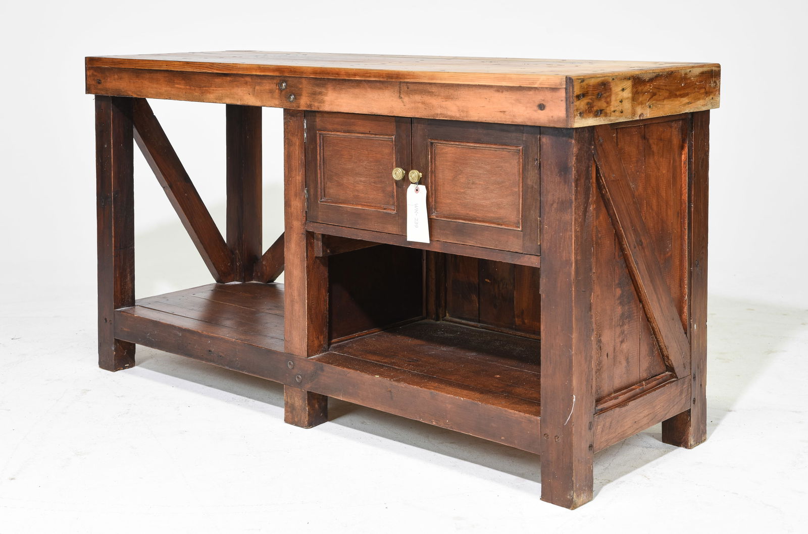 British Pine Kitchen Island / Work Table Auction