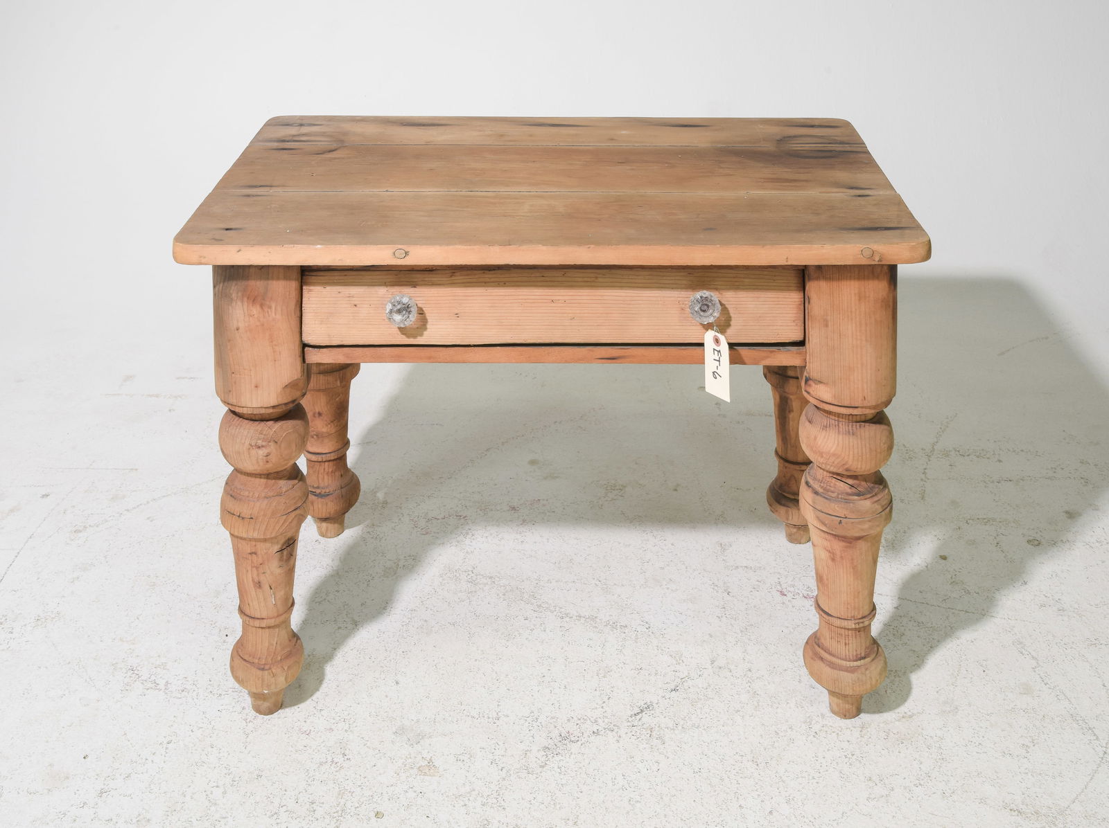 Small Rustic Oak Single Drawer Table (1 of 4)