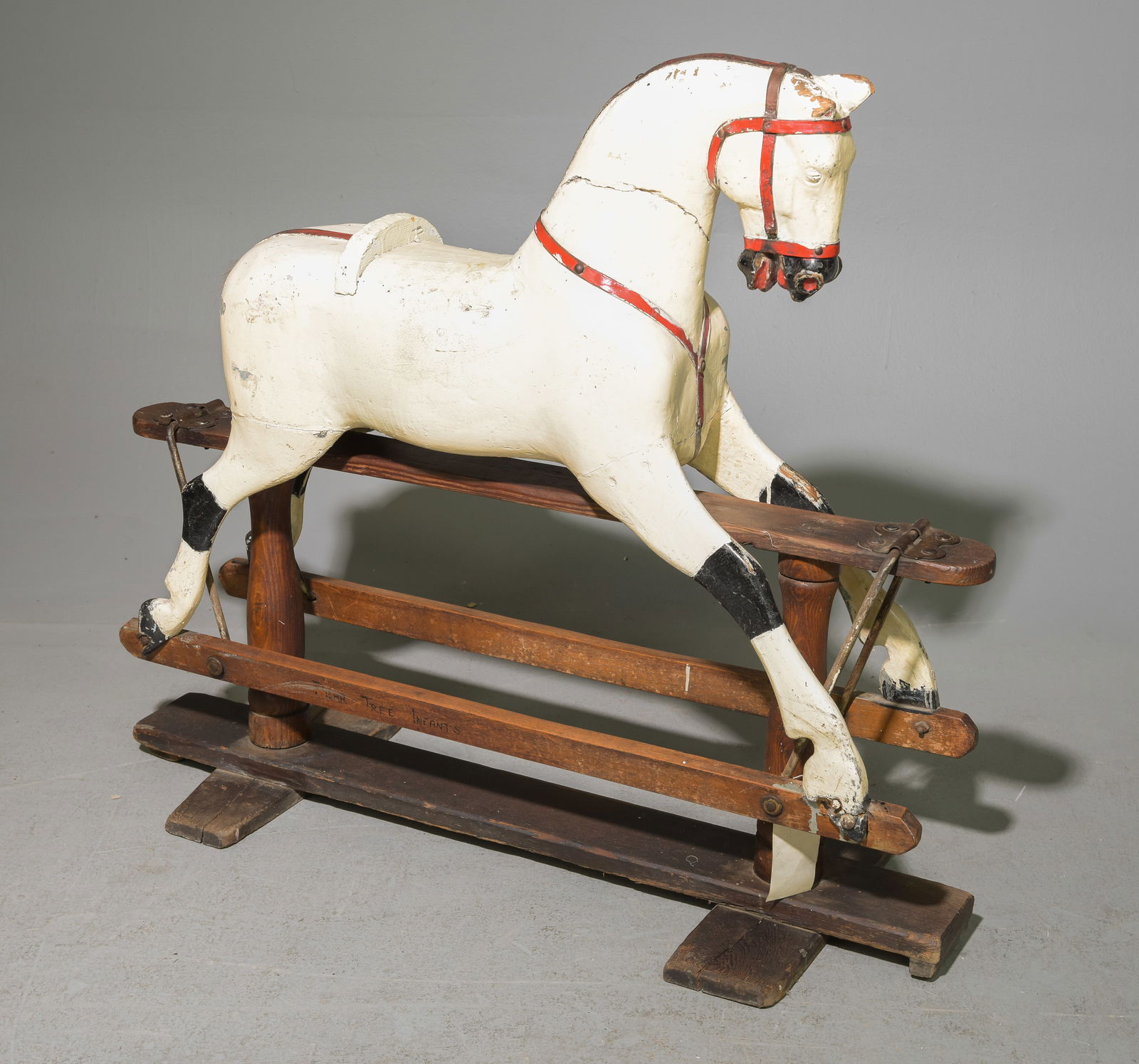 Vintage White Painted Glider Horse (1 of 5)