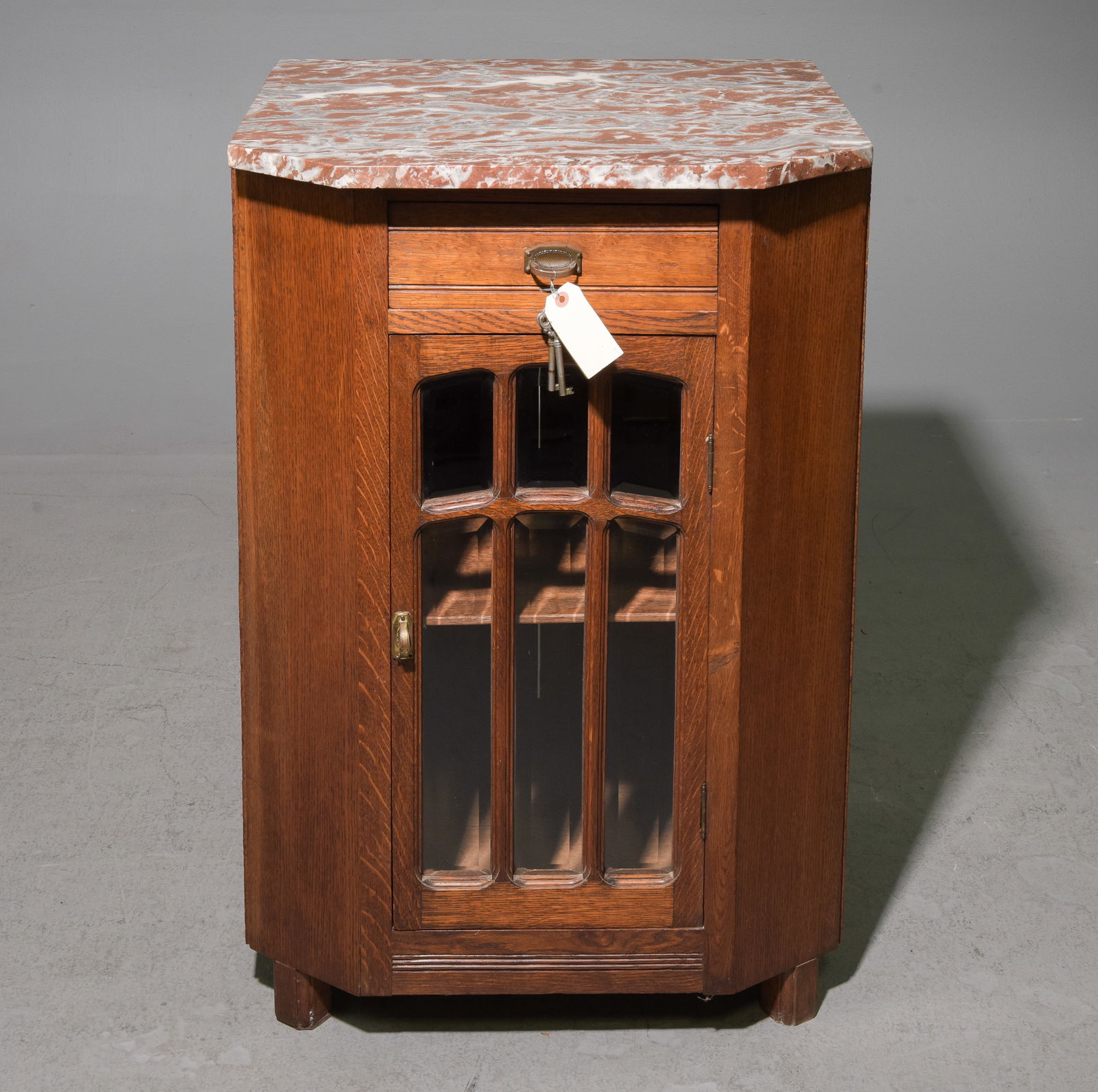 Small Marble Top Single Door Cabinet (1 of 3)