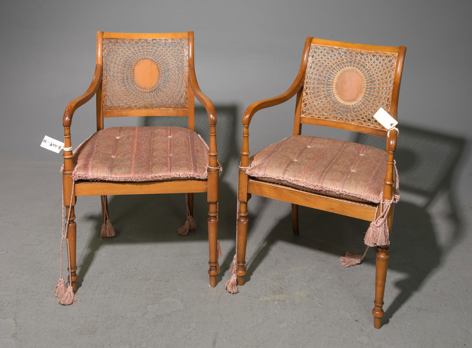 Pair Of Mahogany Caned Arm Chairs (1 of 4)