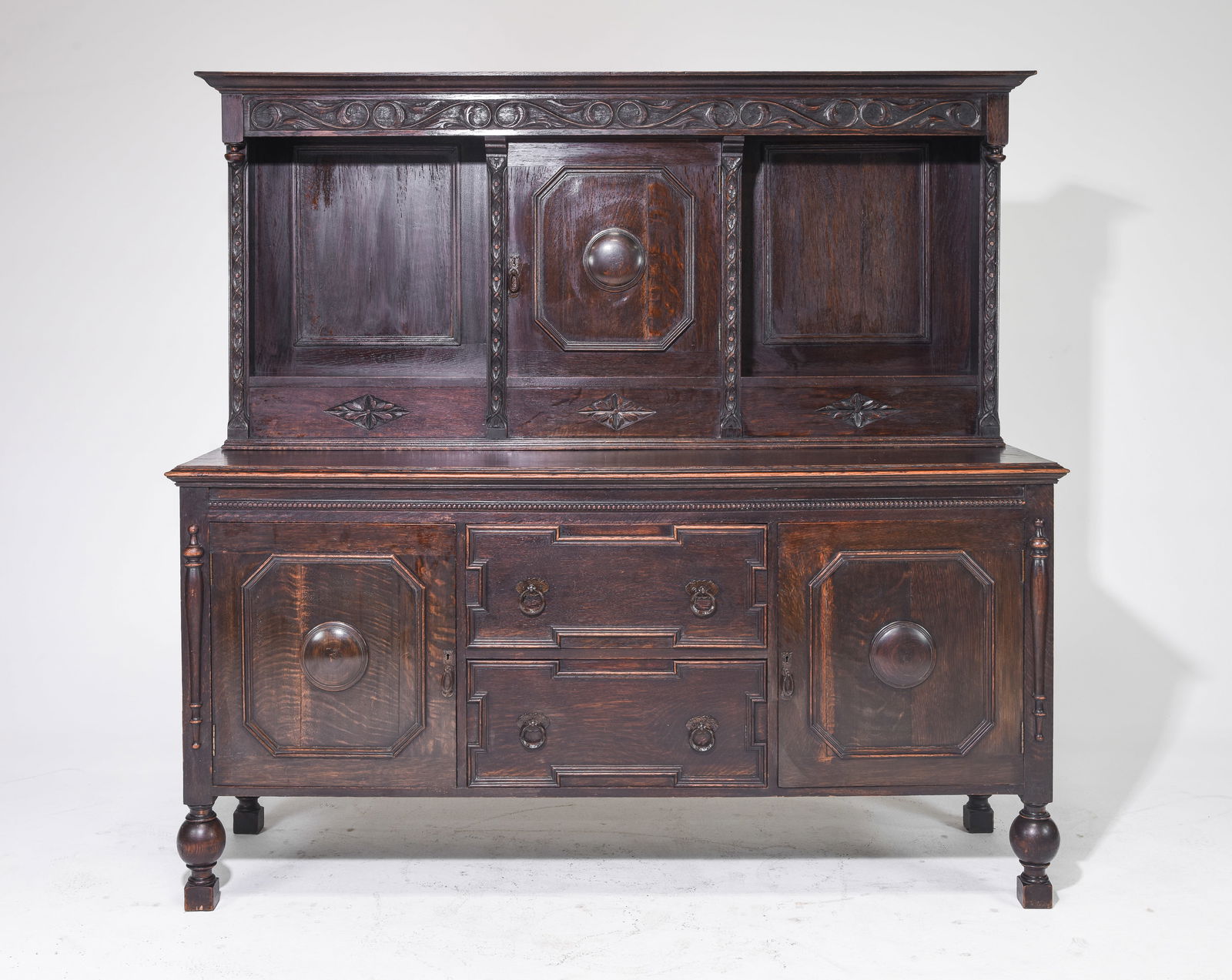 Jacobean Oak Sideboard / Server c.1920's-30's (1 of 7)