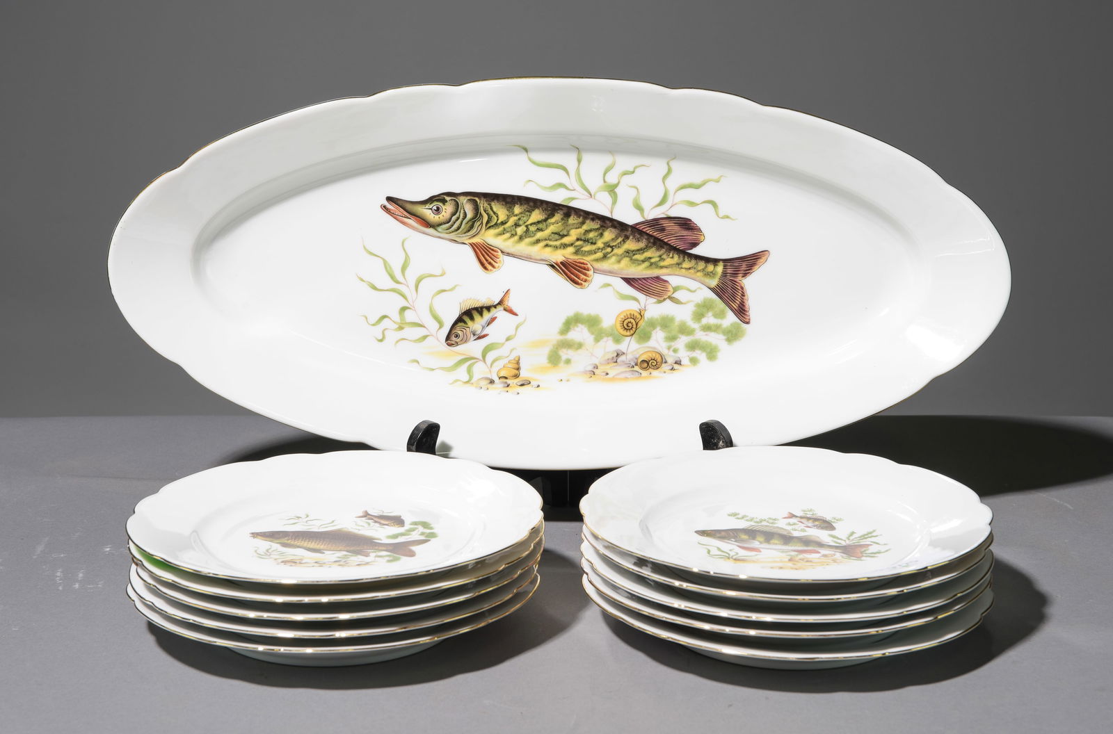 11pc Fish Plate Set - Platter & Plates (1 of 5)