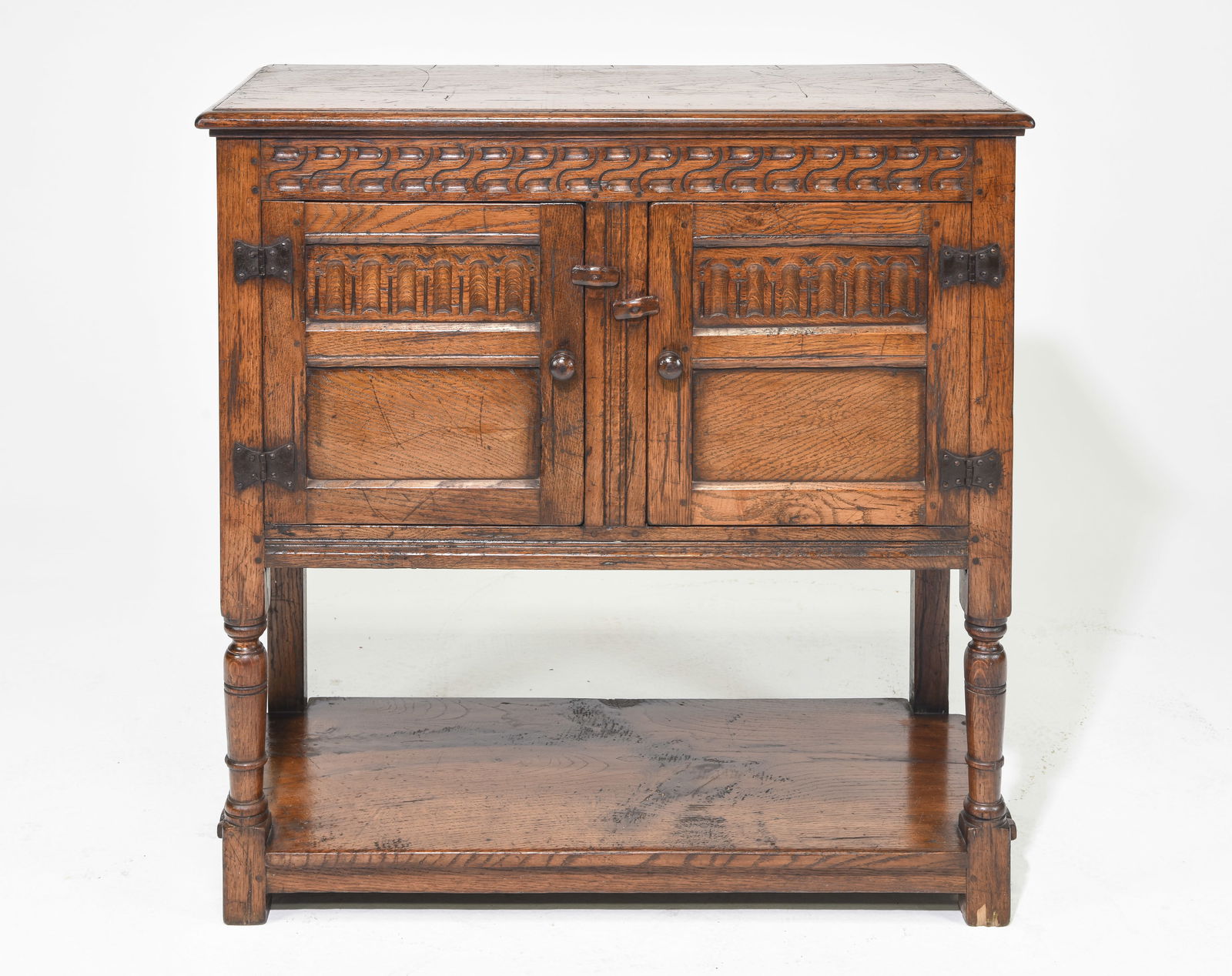 British Oak Hall Cabinet / Lift Top Cupboard (1 of 9)