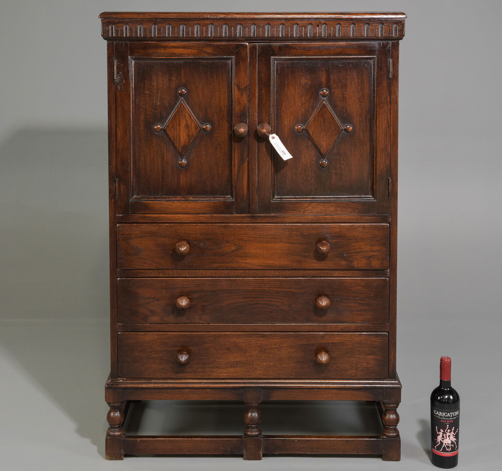 British Oak Gentleman's Chest c.1930's (1 of 8)