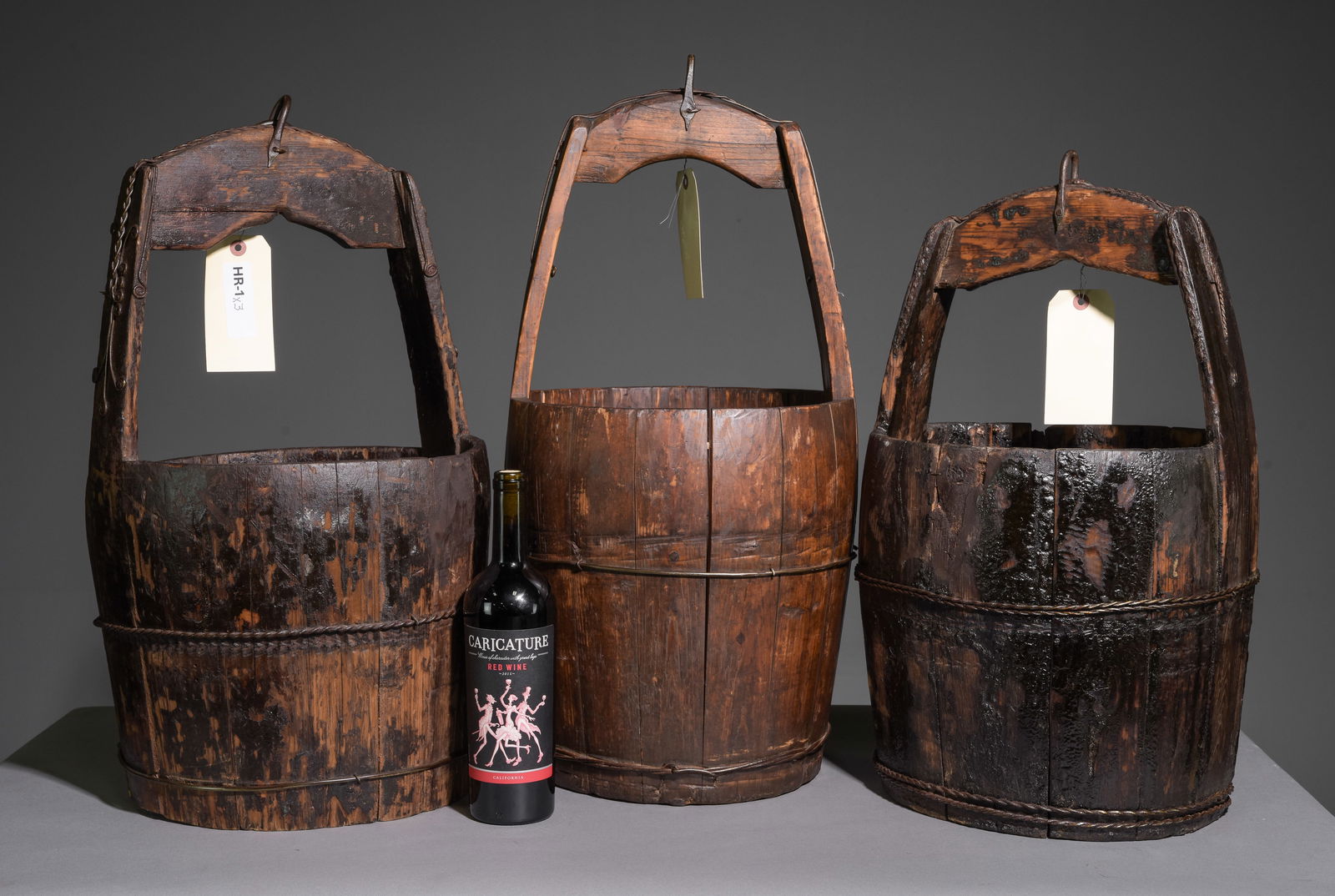 3 Antique Oak Well Buckets (1 of 4)