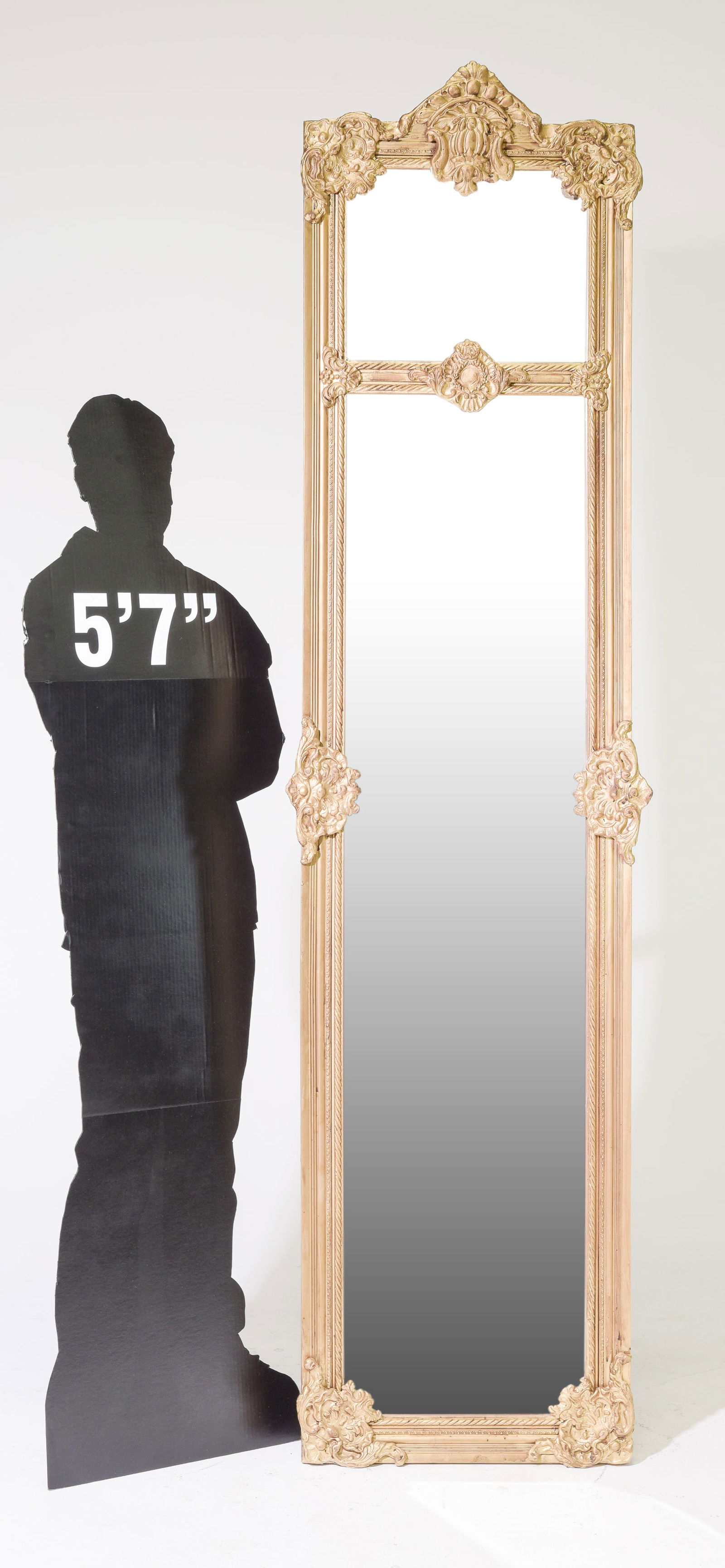 French Style Tall Gold Framed Beveled Mirror #1 (1 of 6)