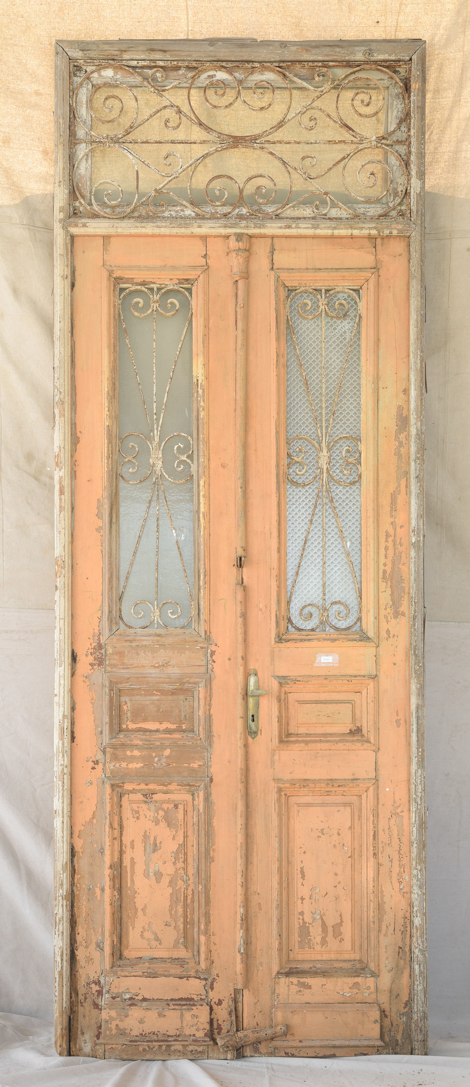 Large Painted Door with Iron & Glass (1 of 5)