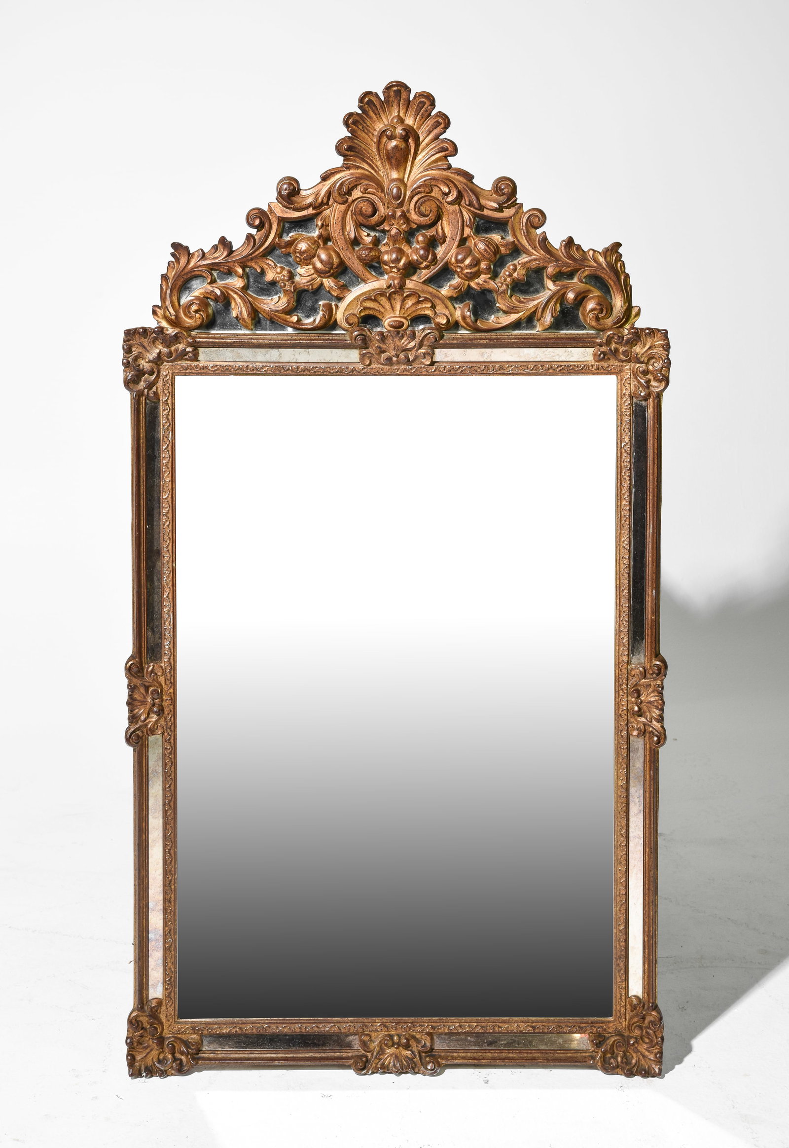 Louis XV Style Gold Framed Mirror: French Louis XV Style Gold Framed Mirror - 49 in tall x 27 x 2