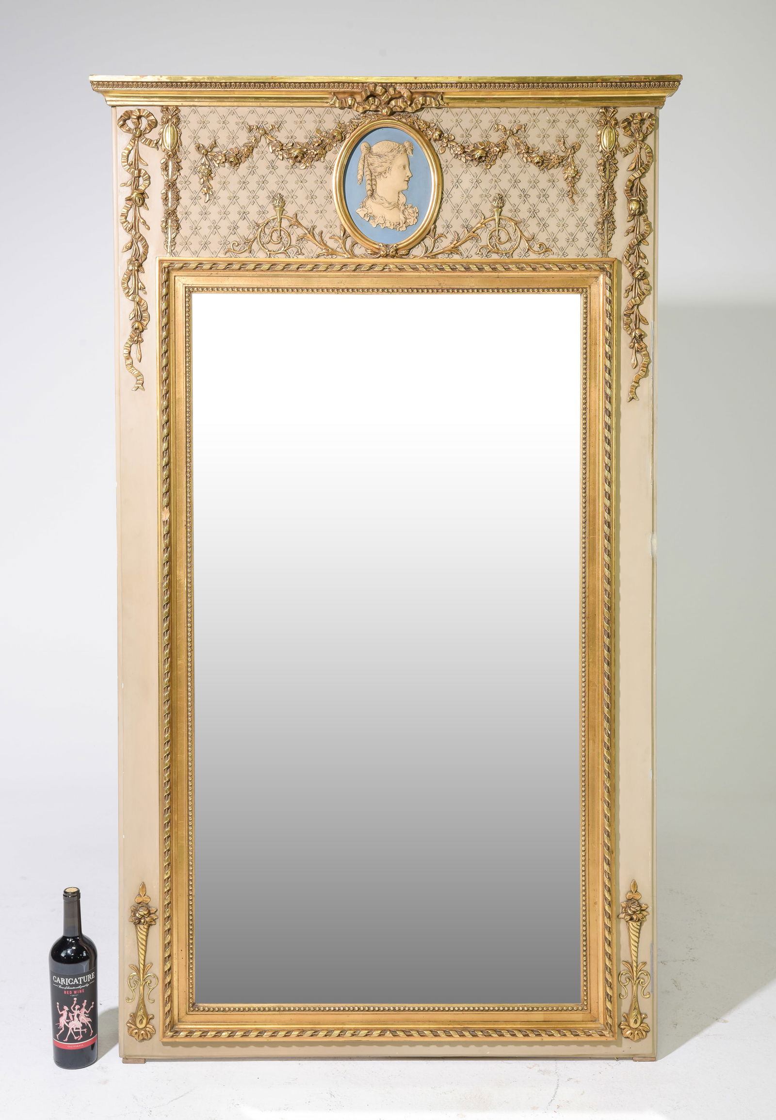 Louis XVI Style Painted & Gilded Framed Mirror (1 of 6)