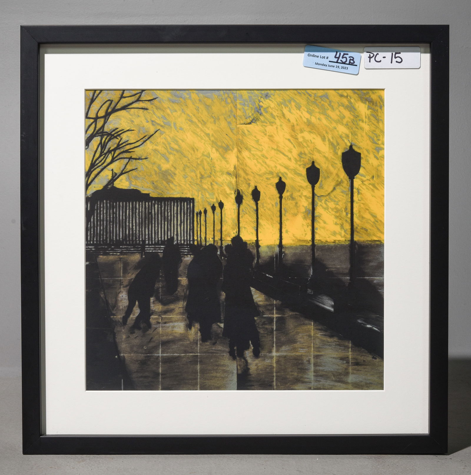 Donald Sultan Framed Art - Street Scene: Donald Sultan Framed Art - Street Scene - This has a certificate on the back - 20 in tall x 20 x 3