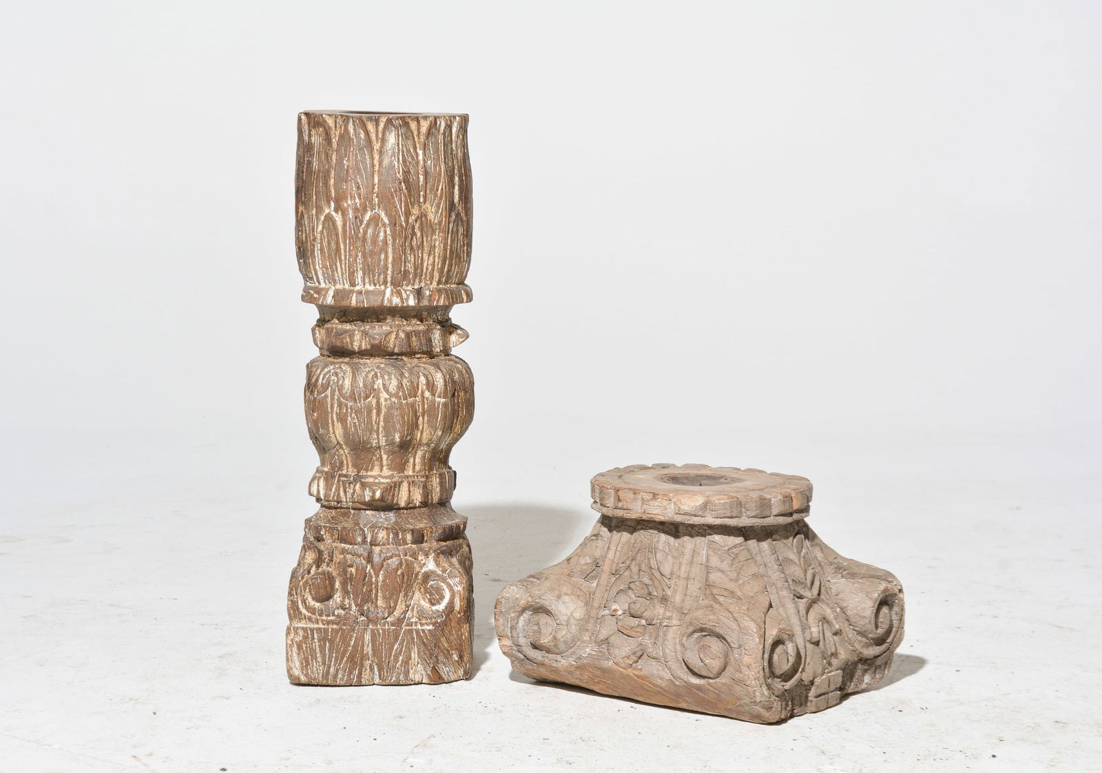 2 Wood Candle Stands (1 of 4)