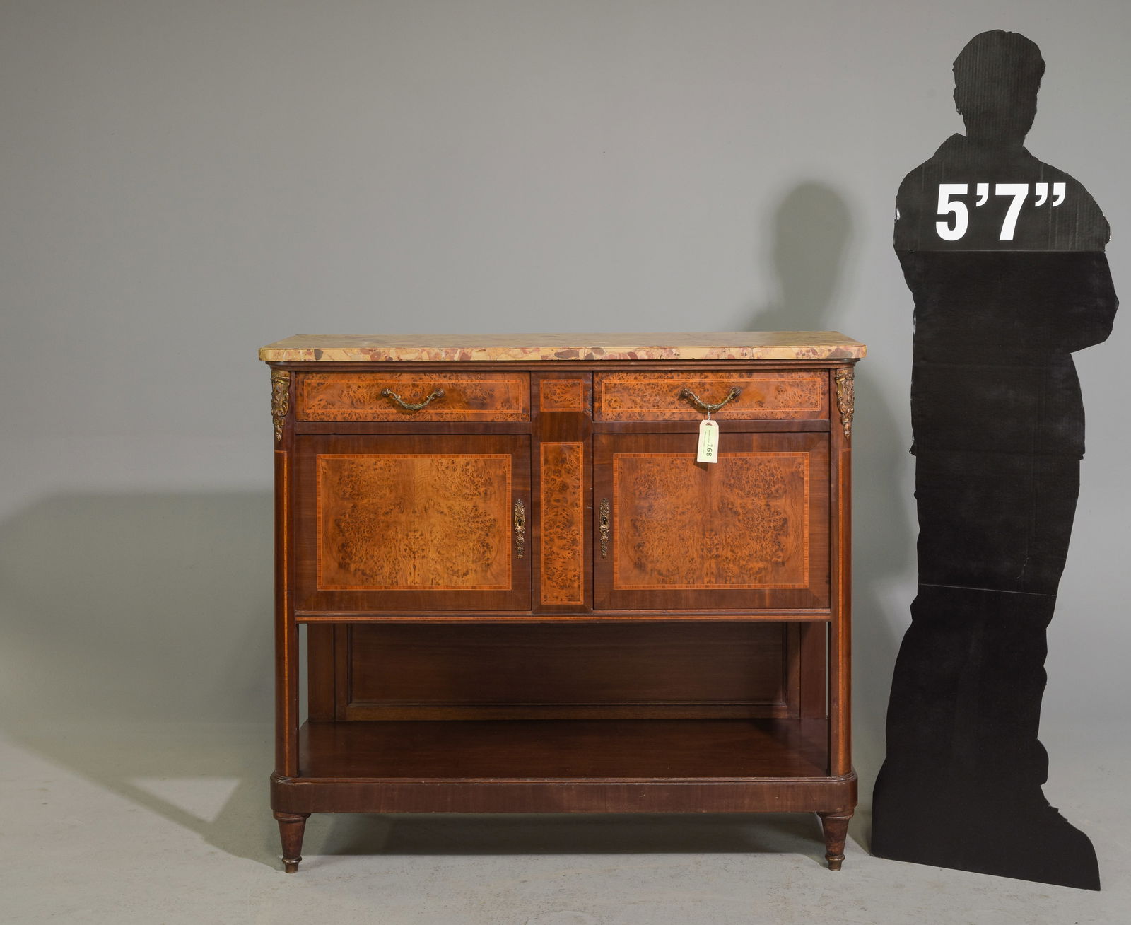 French Marble Top Burled Server / Buffet (1 of 8)