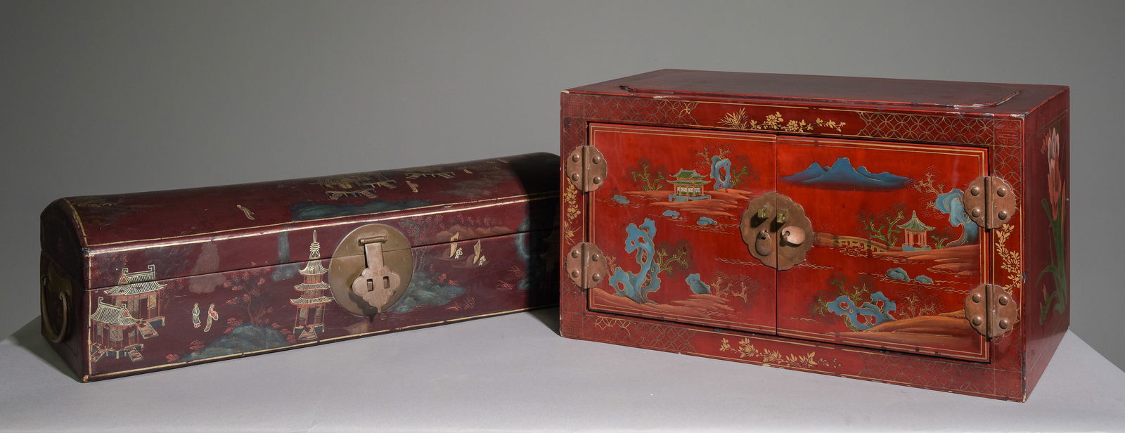 2 Hand Painted Asian Style Jewelry Boxes (1 of 7)