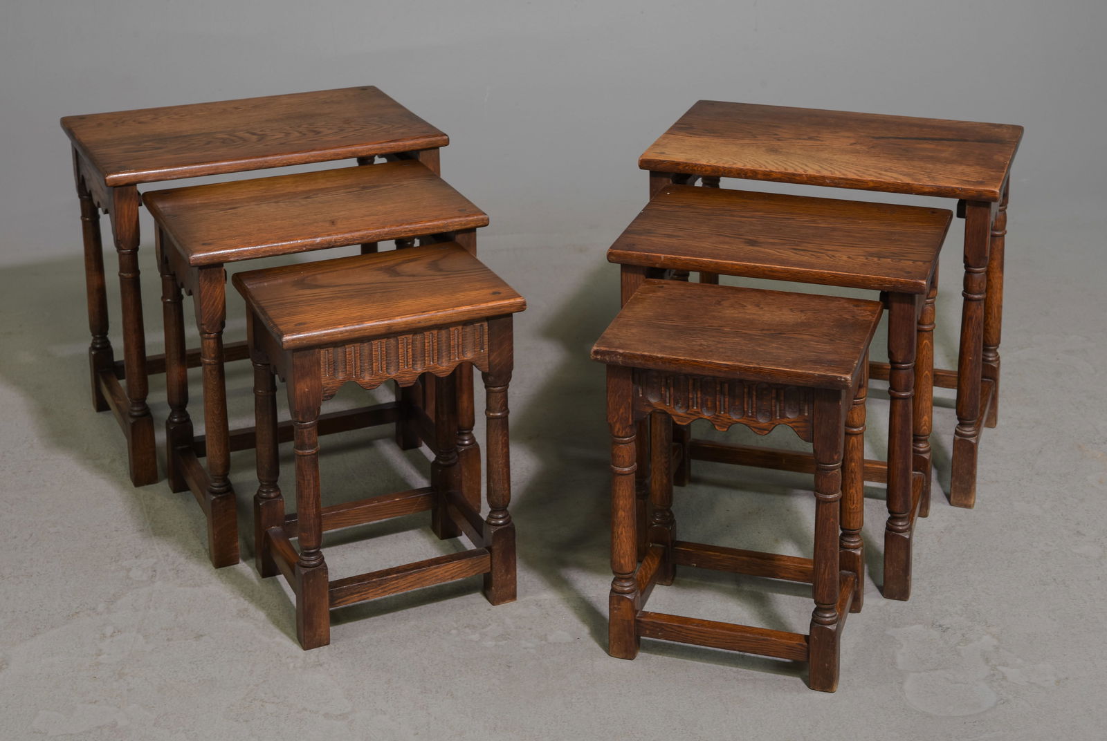 2 British Oak Nests of Three Tables (1 of 4)