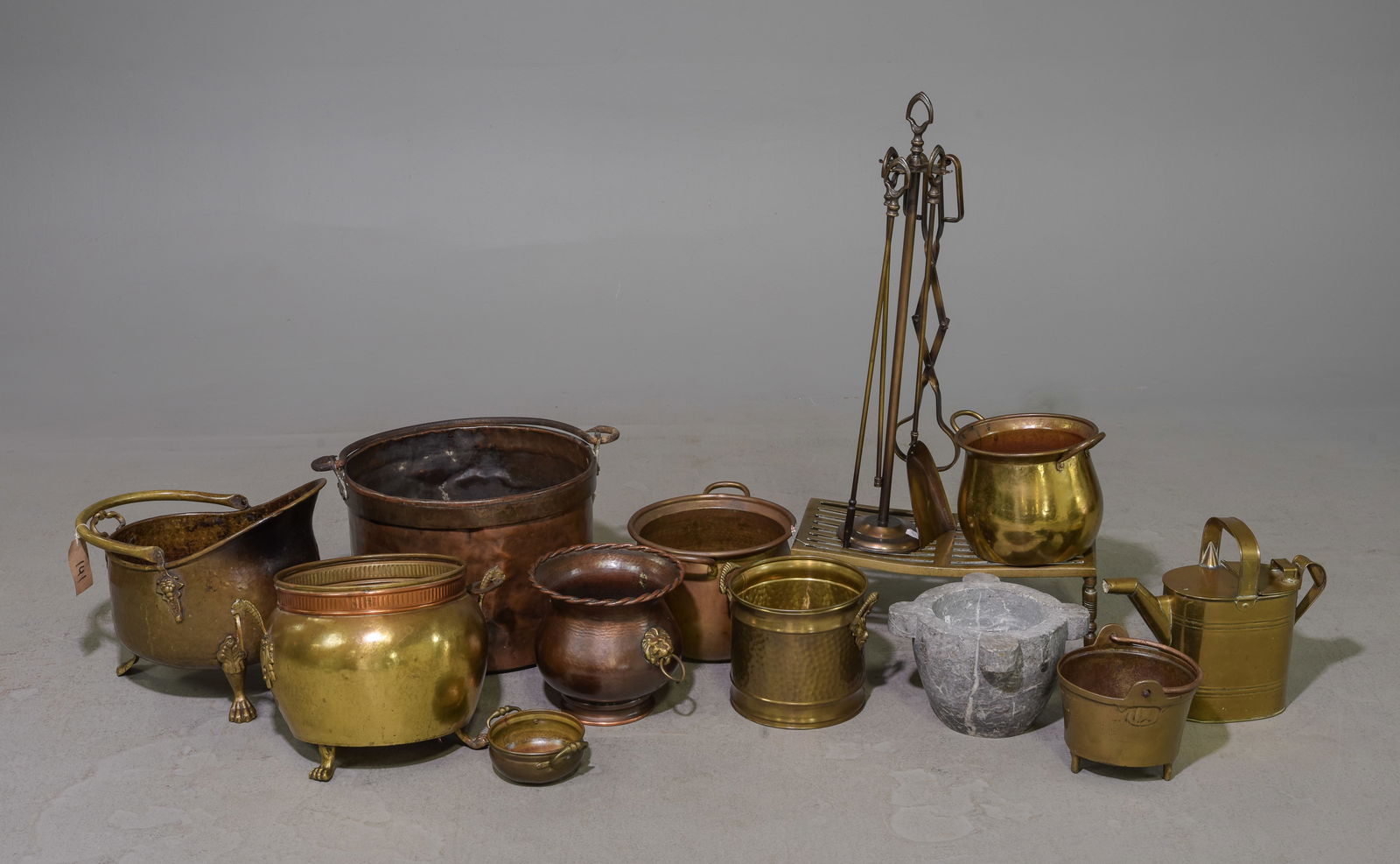 13pcs Assorted Brass & Copper Pots, Stand, Etc. (1 of 4)