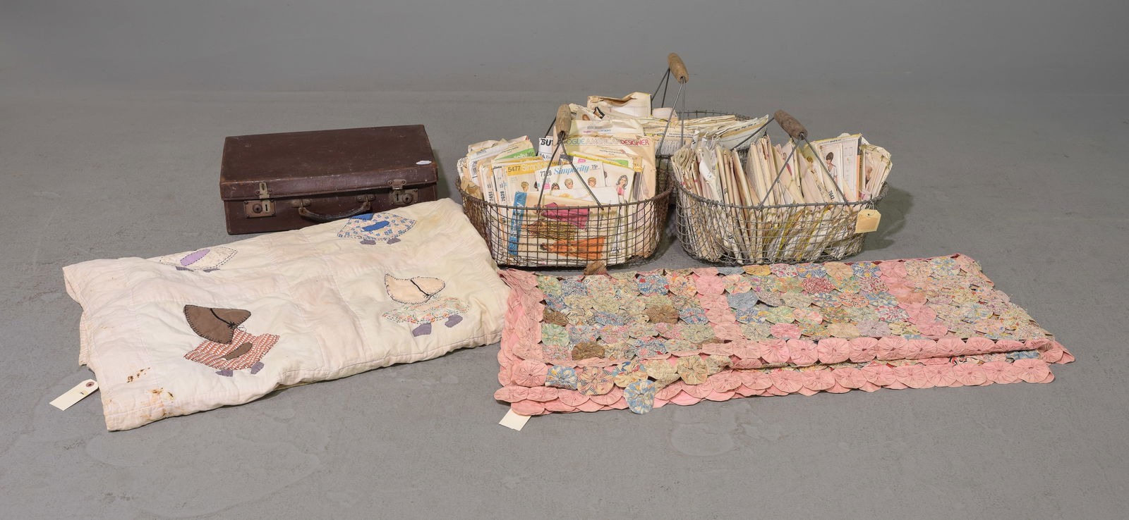 3 Baskets with Vintage Sewing Patterns, Quilts, Etc. (1 of 5)