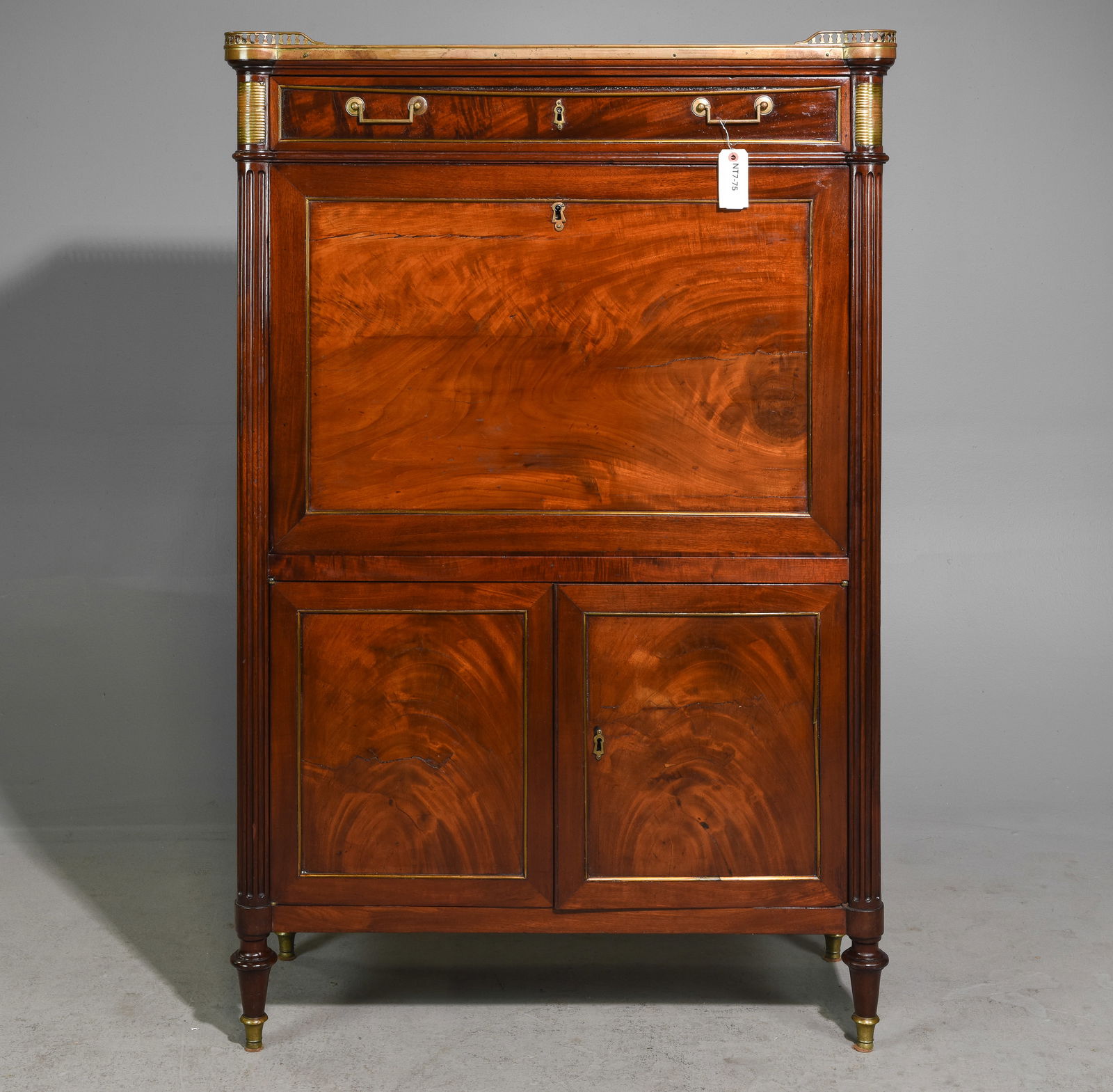 Louis XVI Style Secretary Abattant c.1940's: French Louis XVI Style Secretary Abattant c.1940's - 57.5 in tall x 37.5 x 16