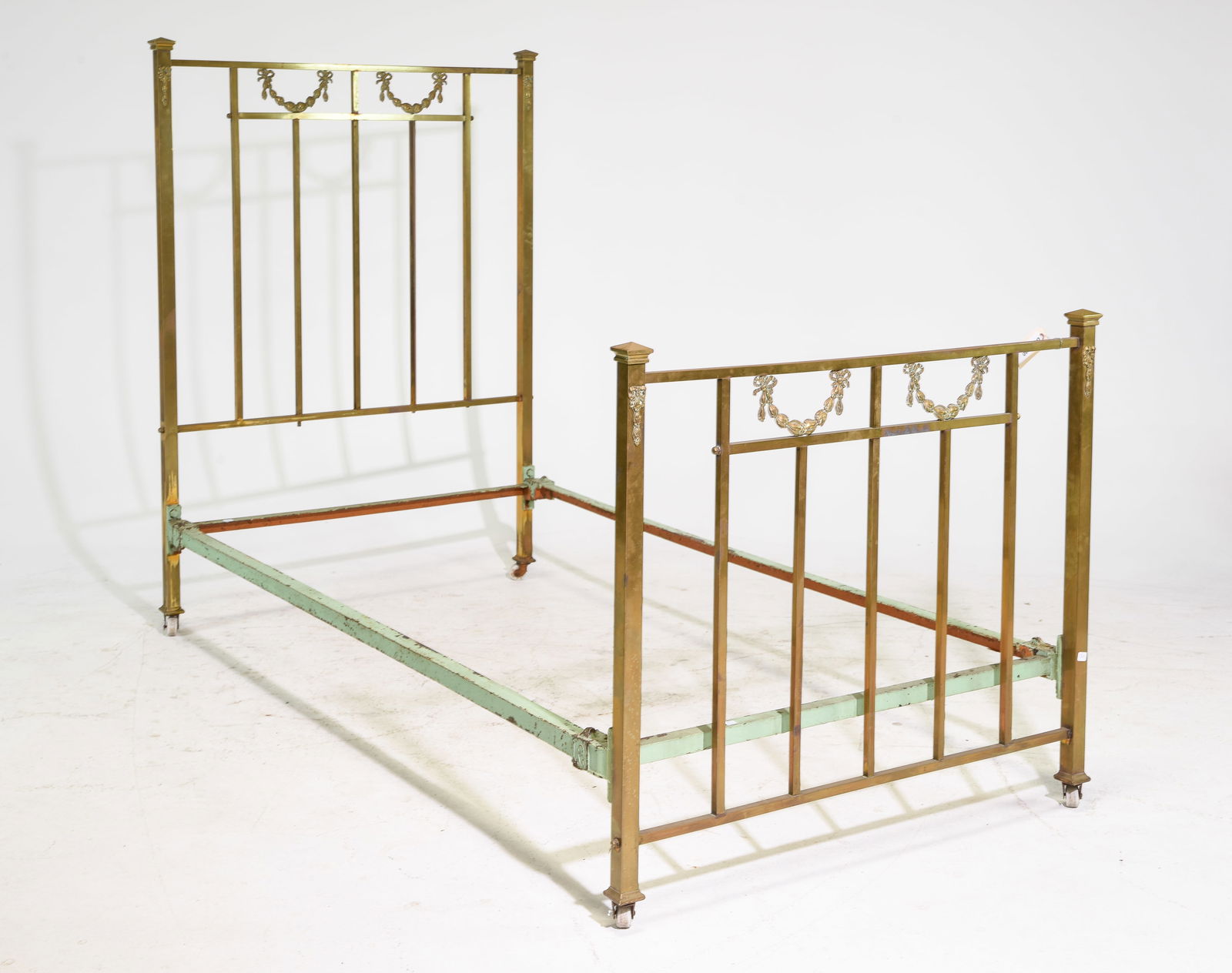 French Brass Finished Copper / Iron Bed with Rails #2 (1 of 4)