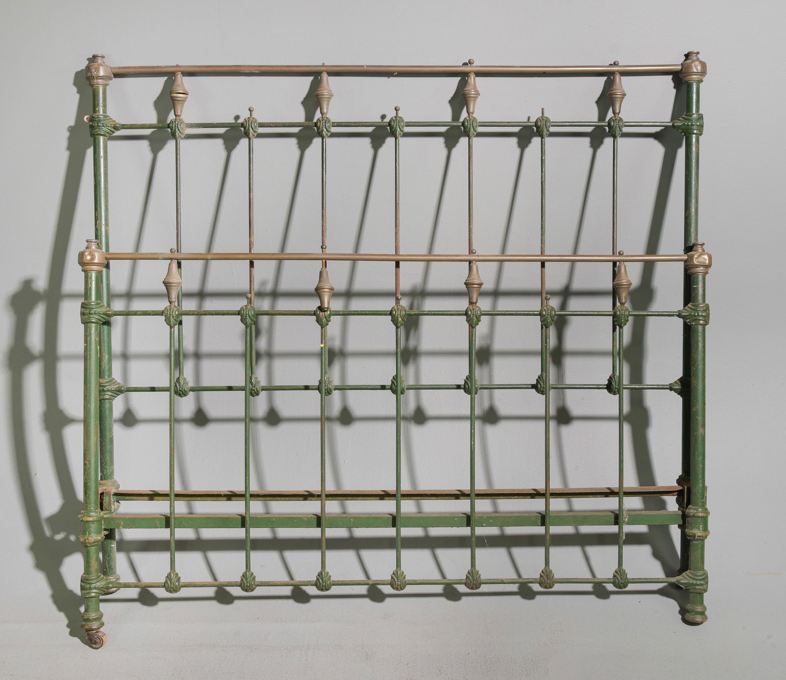 French Heavy Painted Iron Bed (1 of 4)