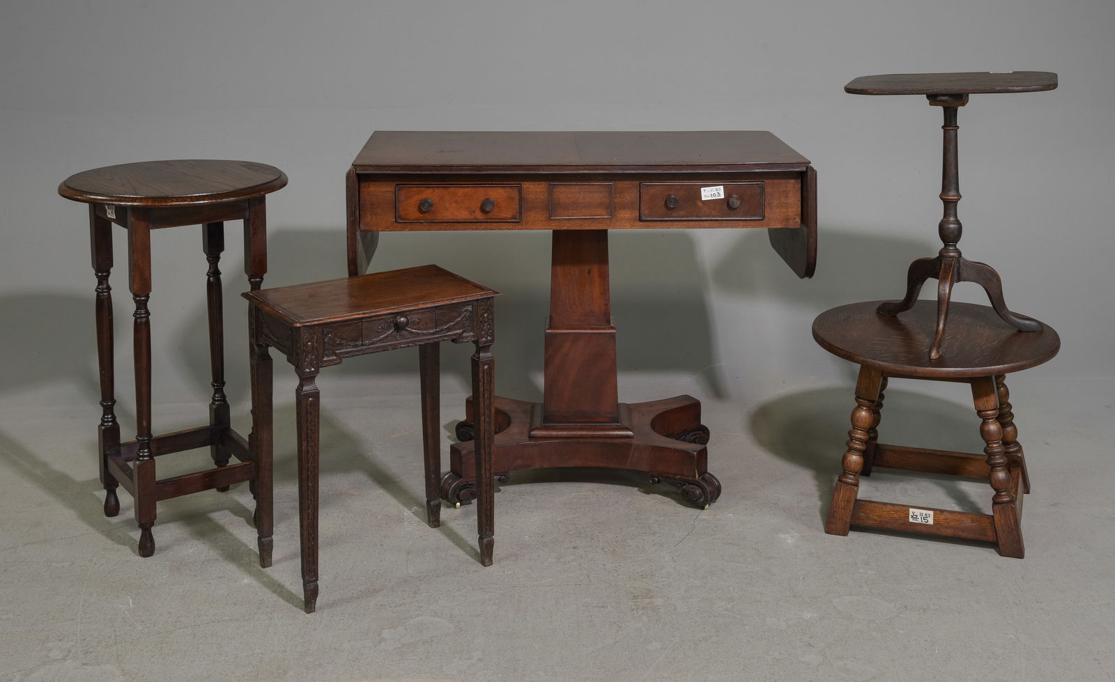 5pcs - British Drop Side Table & 4 Occasional Tables (1 of 7)