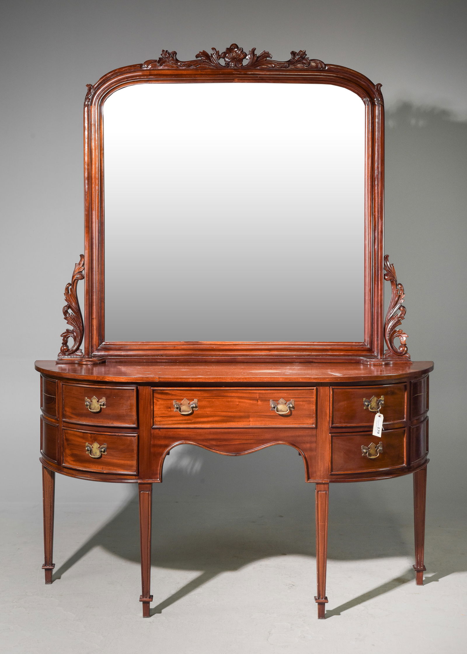 English Mahogany Bow Front Server with Mirror (1 of 5)