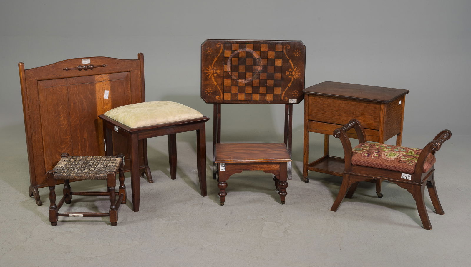 7pcs Assorted English Tables, Stools, Etc. (1 of 5)