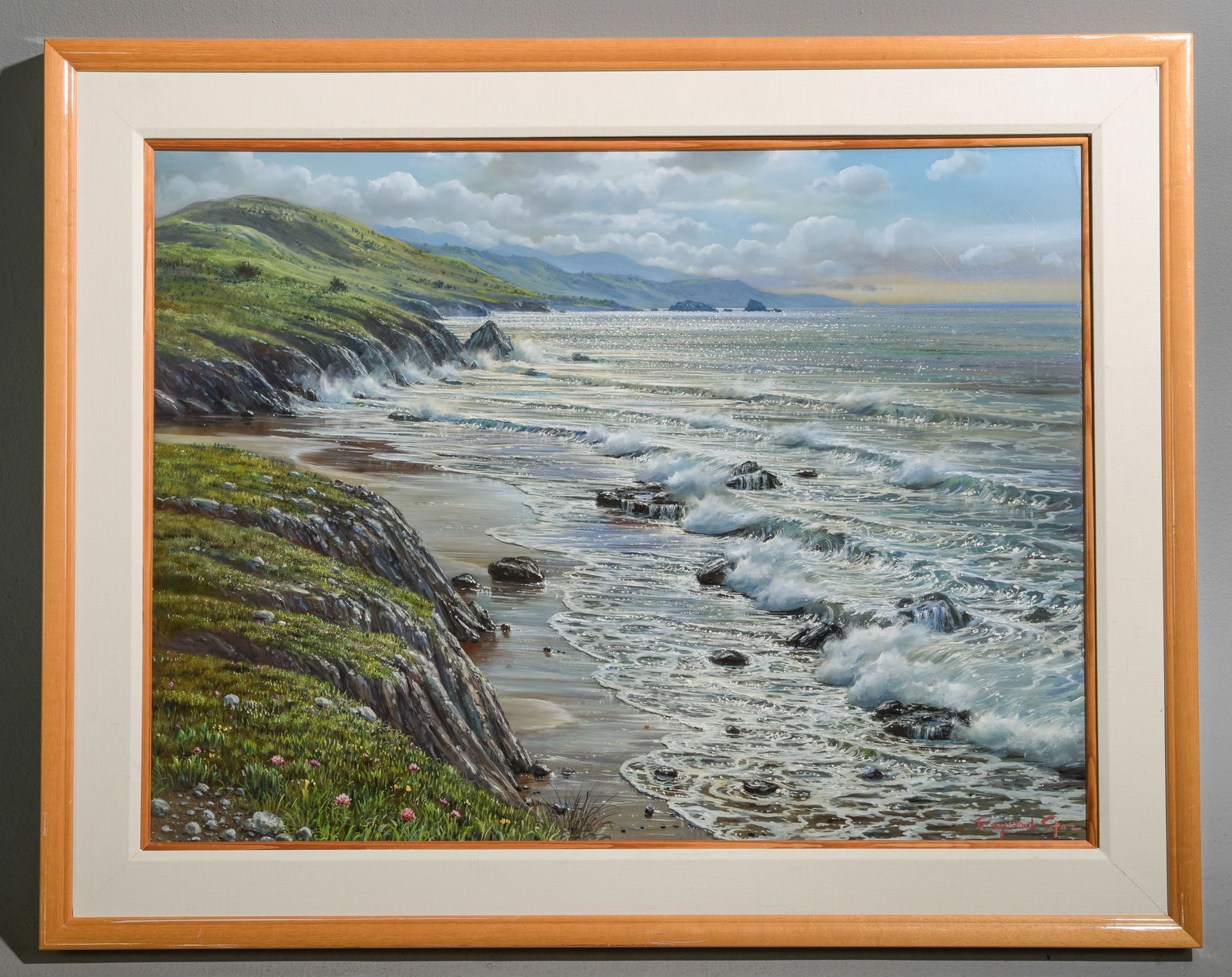 Large Framed Signed Giclee on Board - Beach (1 of 4)