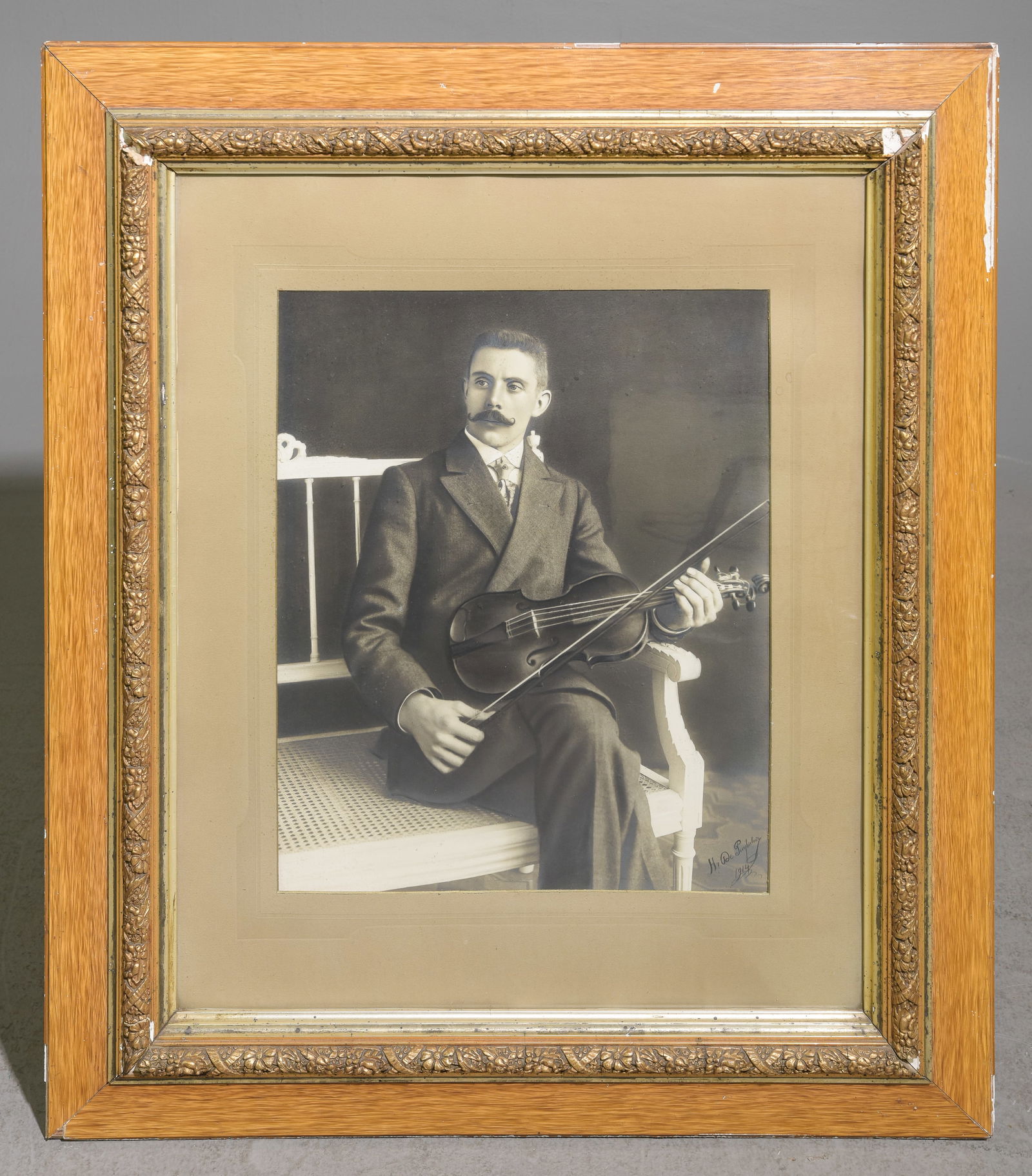 Framed Portrait Print of Violinist - Signed 1914 (1 of 4)