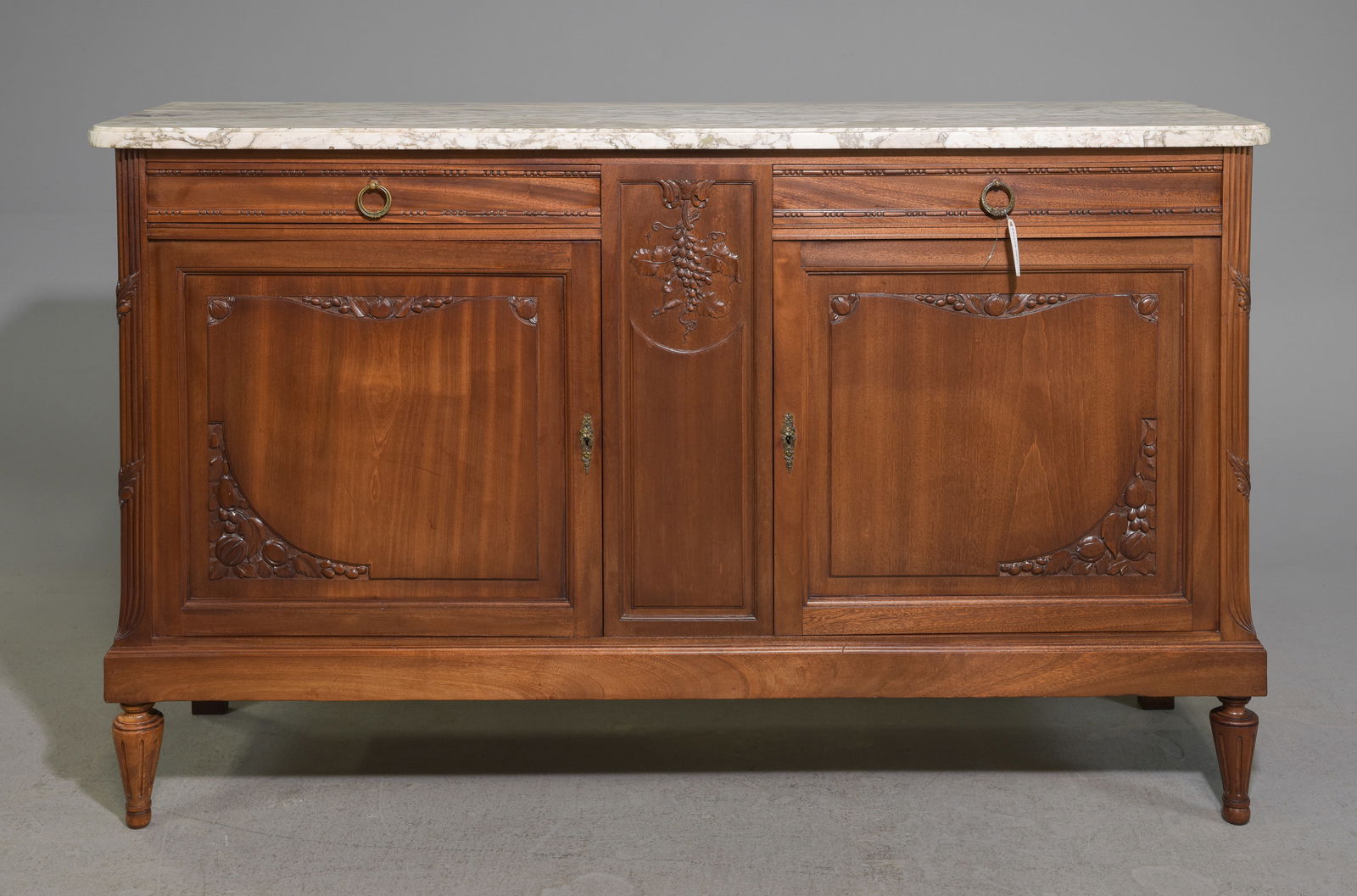 Louis XVI Style Marble Top Sideboard / Enfilade