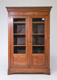 Louis Philippe Style Cherry Double Door Bookcase