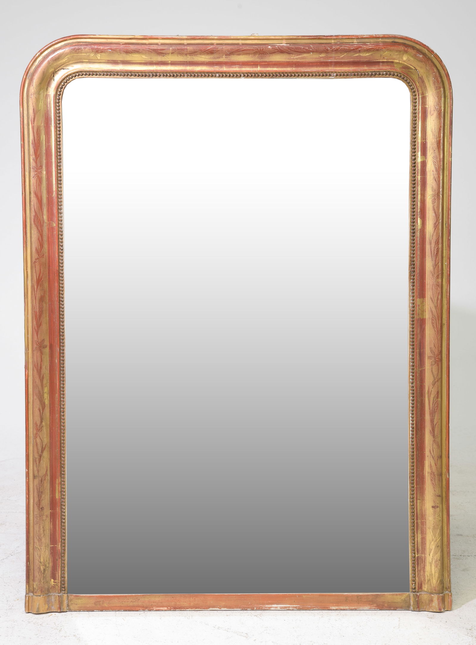 Louis Philippe Style Gold & Red Framed Large Mirror (1 of 4)