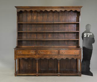 Large Oak Welch / Plate Rack Dresser