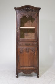 Louis XV Style Carved Oak Cabinet / Vitrine