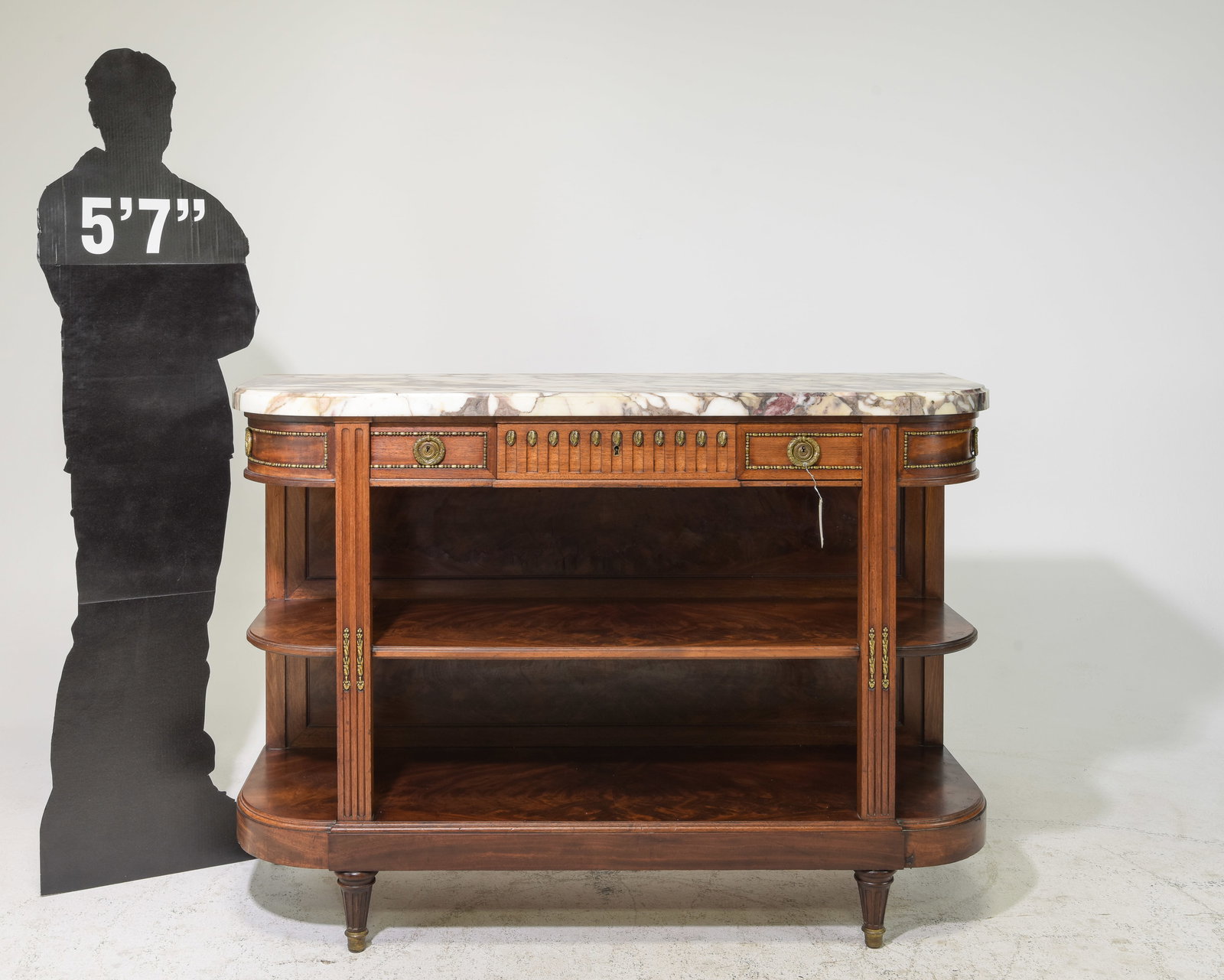 Louis XVI Style Marble Top Bow Front Server (1 of 6)