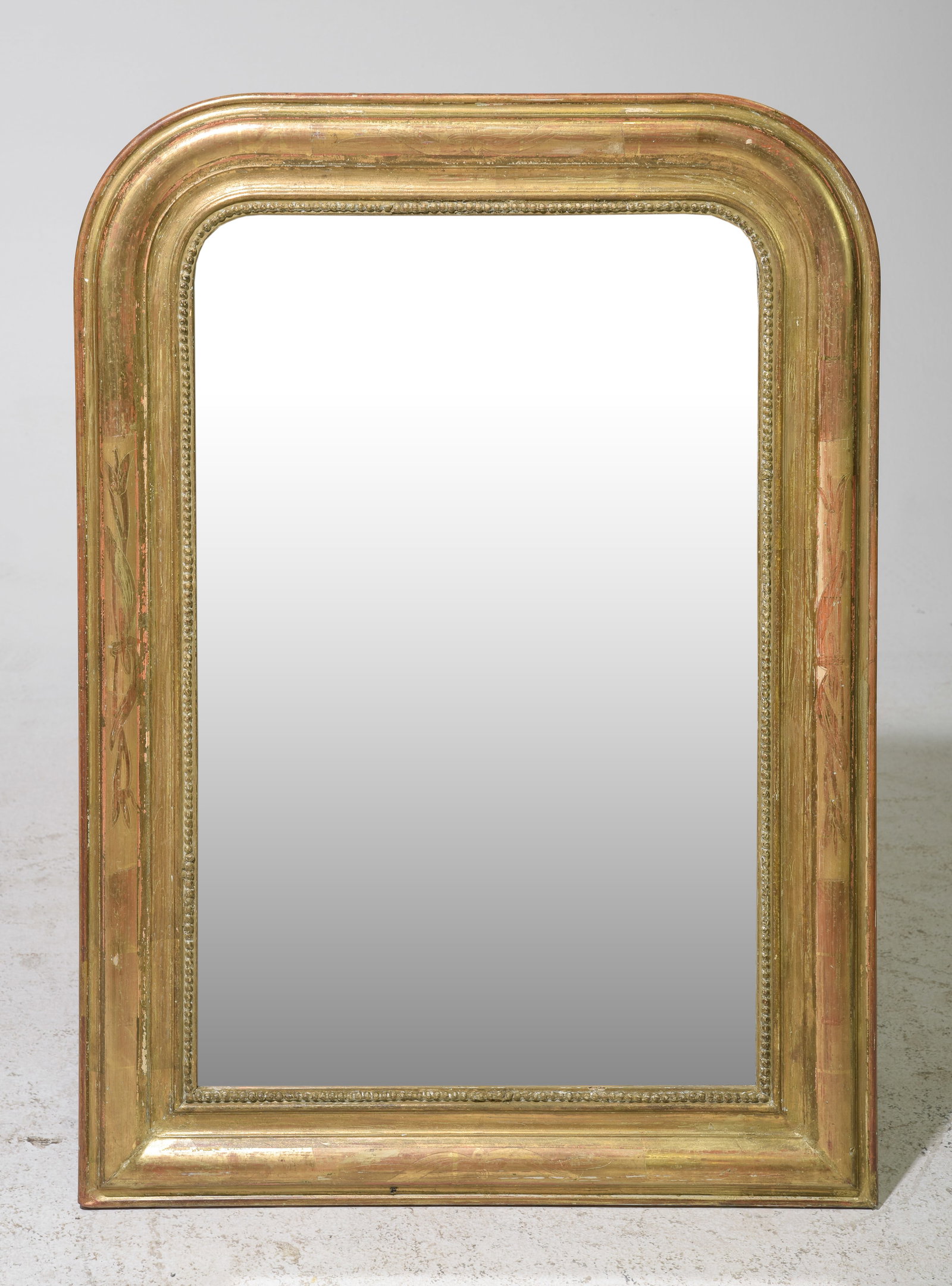 Louis Philippe Style Gold Gilt Framed Mirror: French Louis Philippe Style Gold Gilt Framed Mirror - 34 inches tall x 24.5 x 2