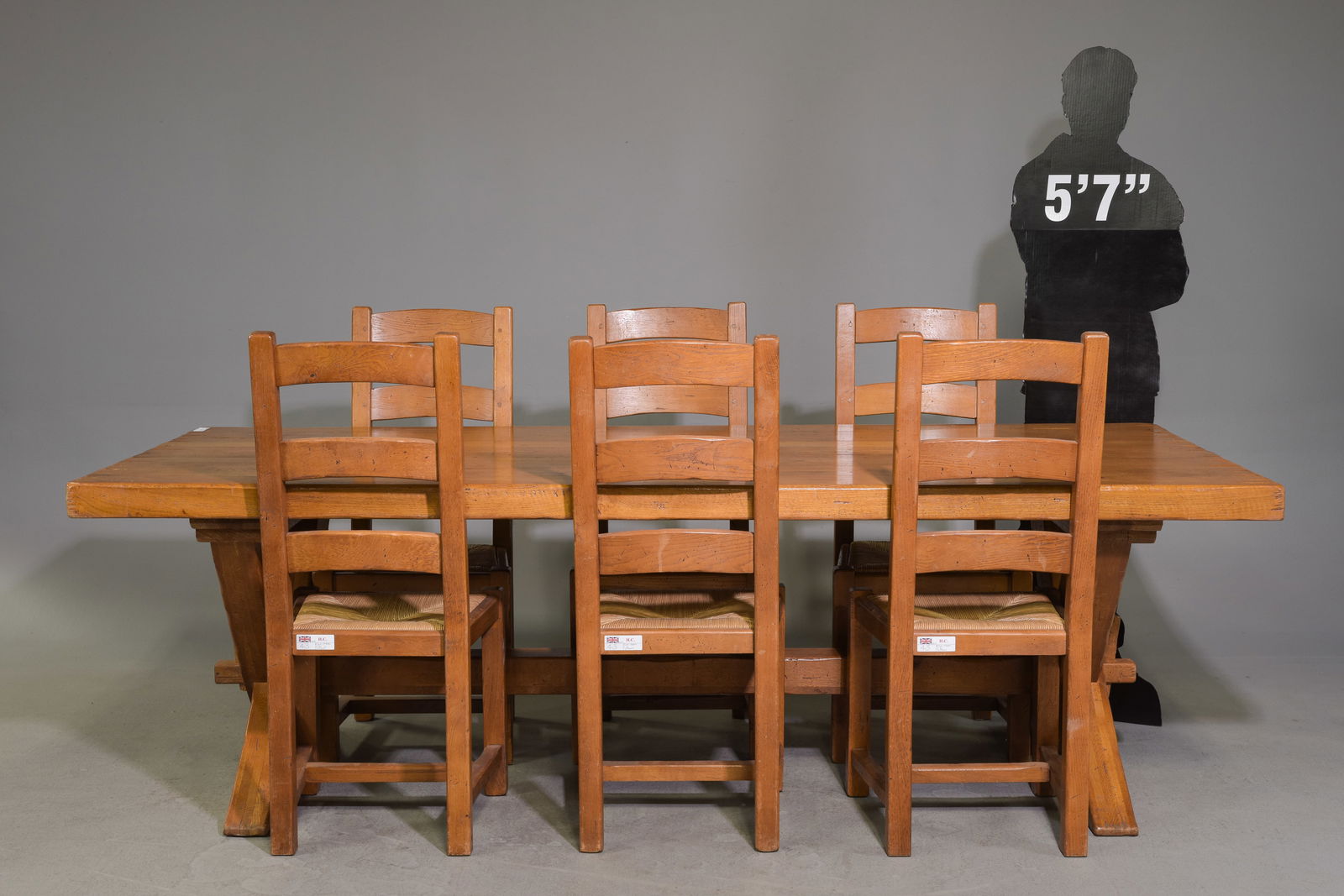 Solid Wood Oak Farmhouse Style Table & 6 Chairs (1 of 6)