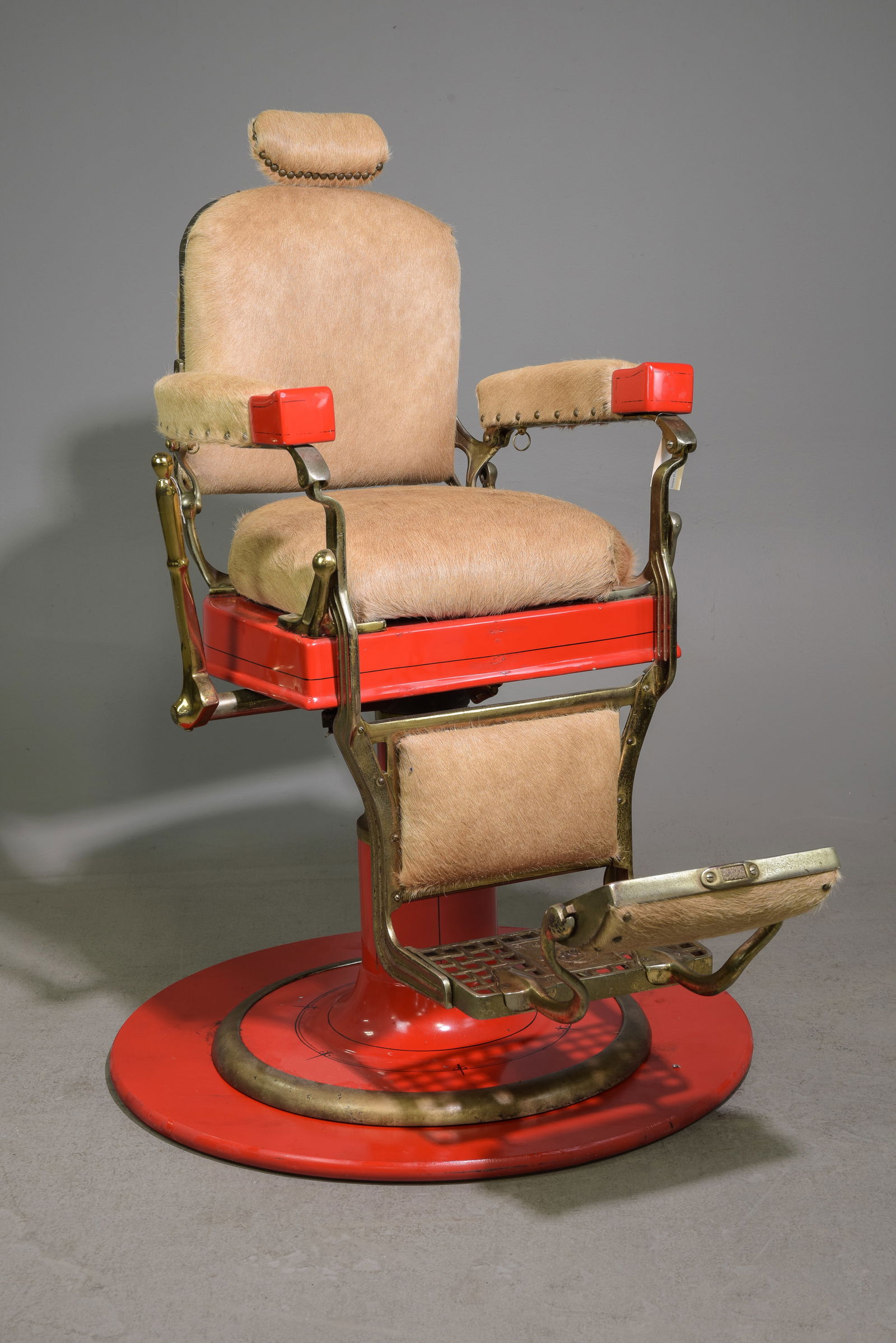 Vintage Barber Chair With Hyde Upholstery By Koken Co. (1 of 6)