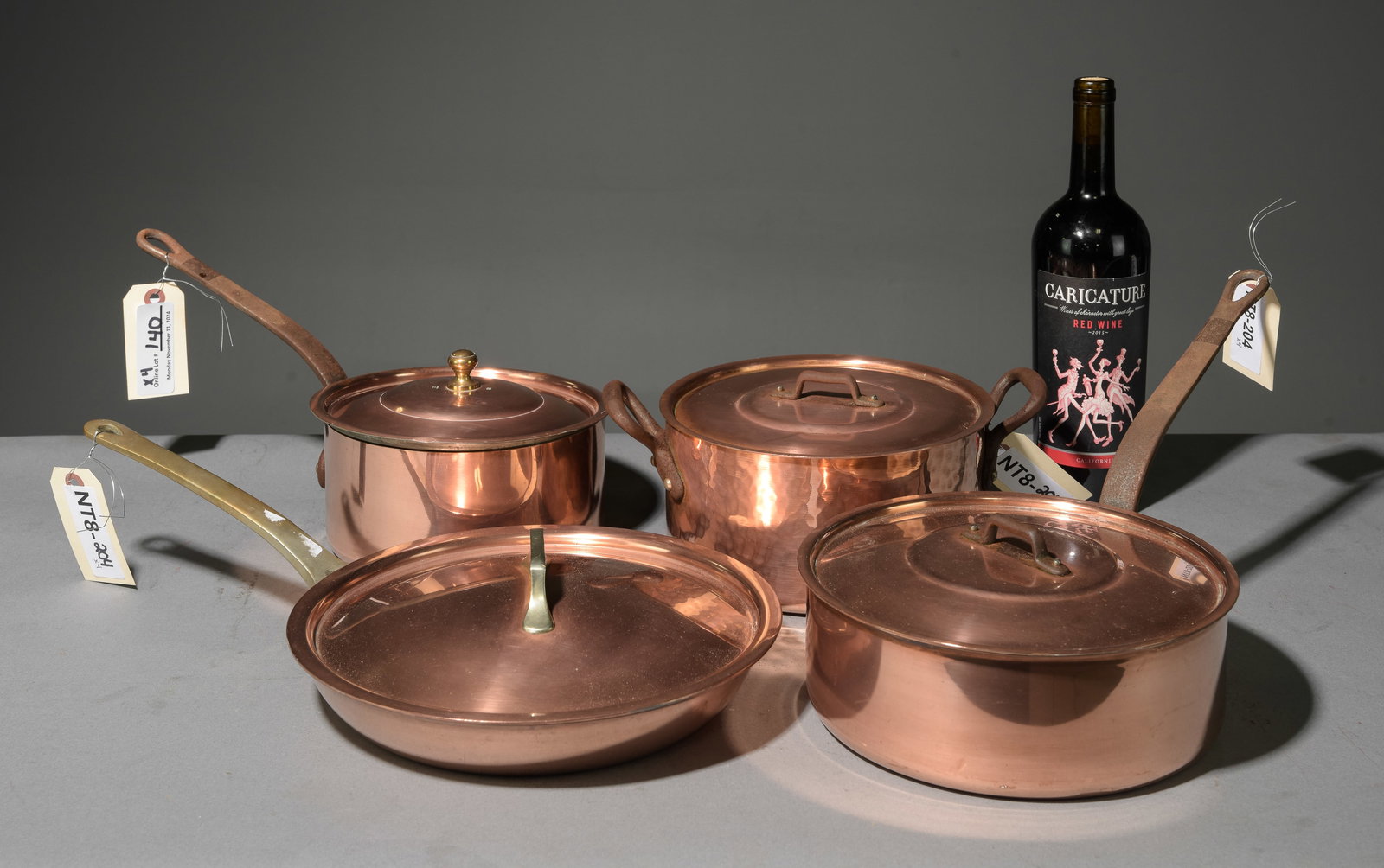 4pcs French Polished Copper Pots & Pans (1 of 4)