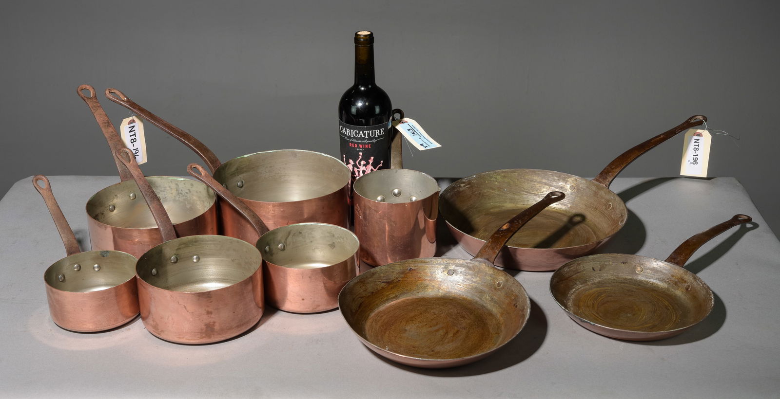 9pcs Assorted French Copper Pans (1 of 5)