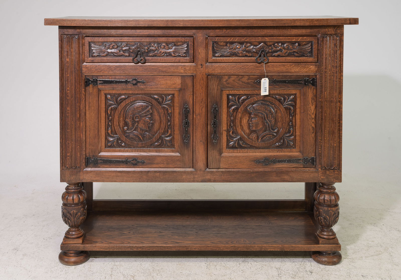 Renaissance Style Carved Oak Server / Buffet c.1940's (1 of 7)