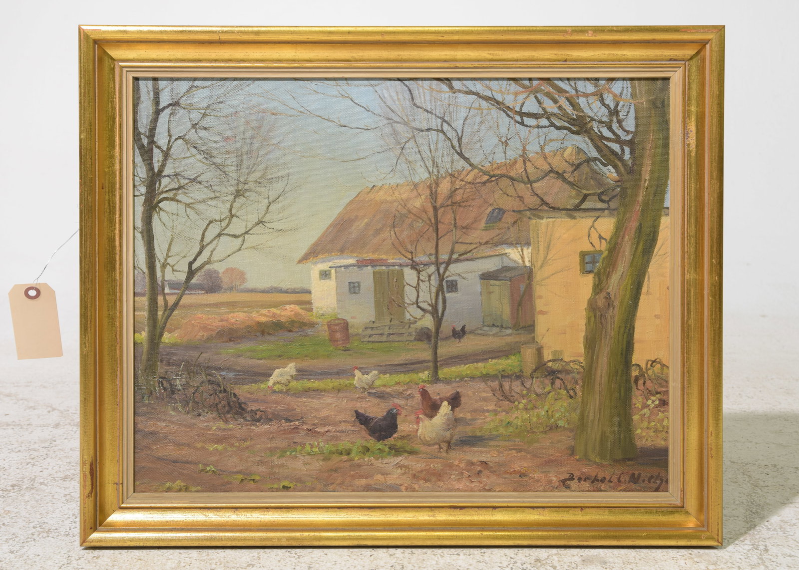 Gold Framed Oil on Canvas Landscape (1 of 3)