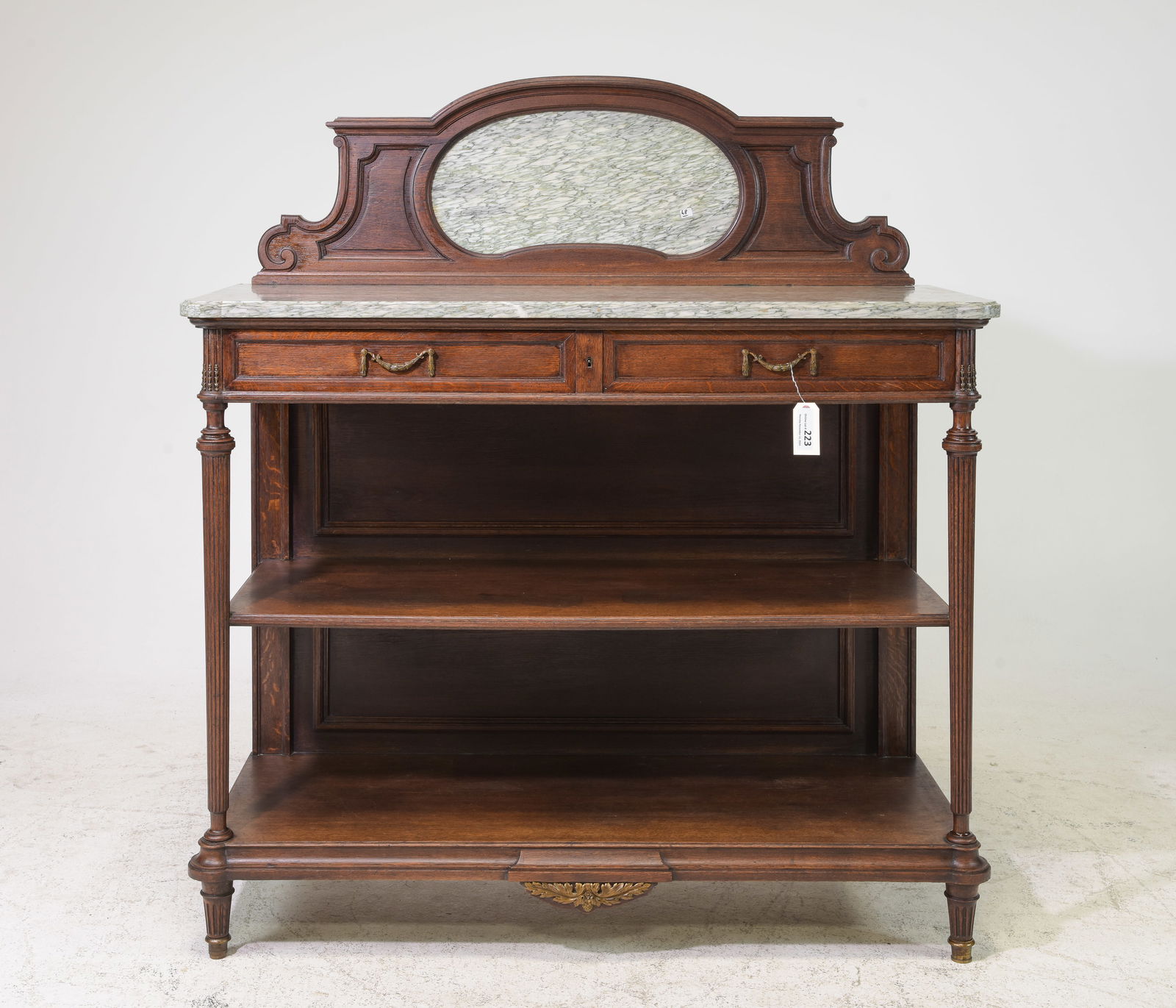 Louis XVI Style Green Marble Top Server c.1920's (1 of 5)